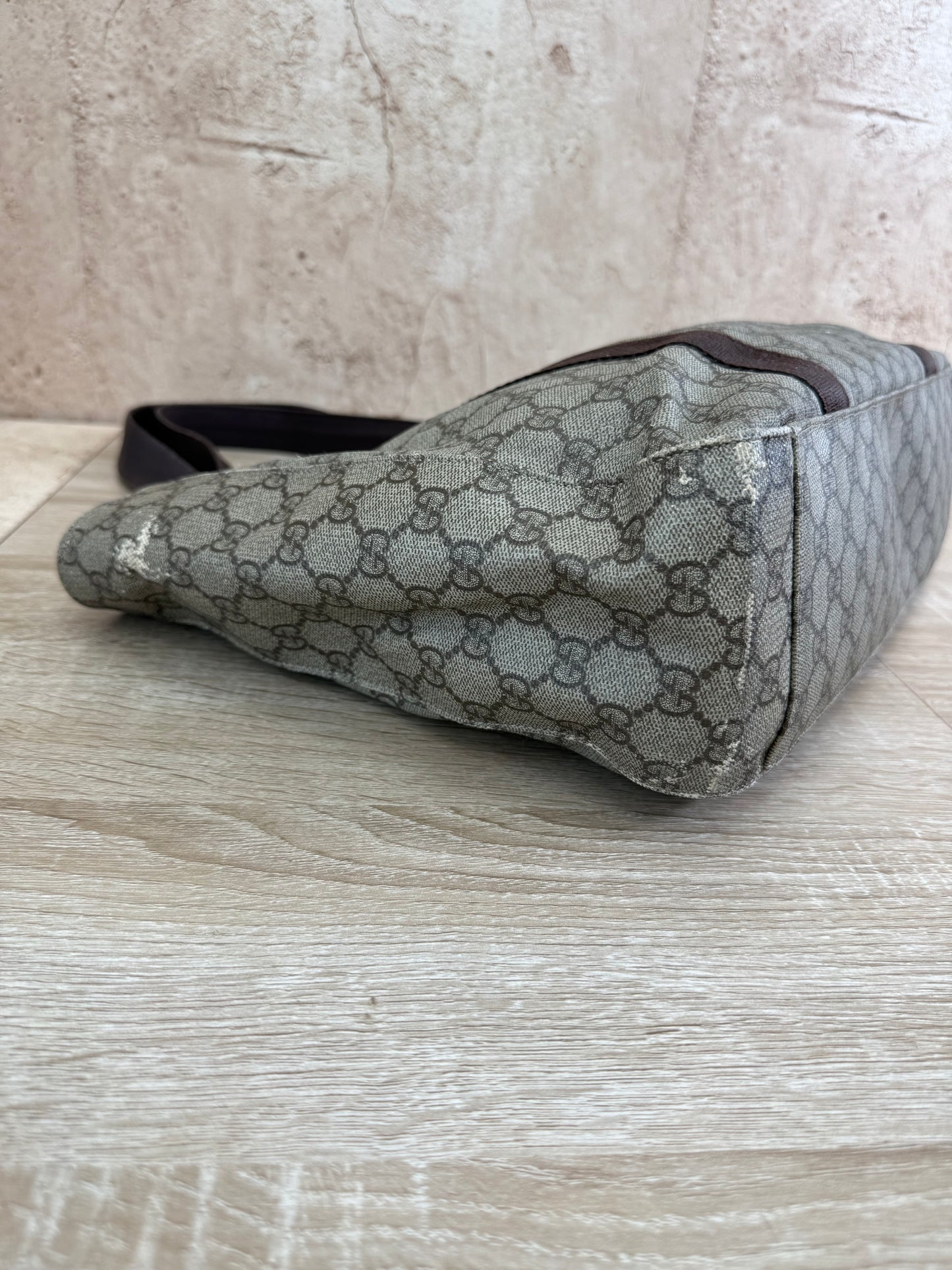 Gucci GG Supreme Brown Coated Canvas Tote Bag