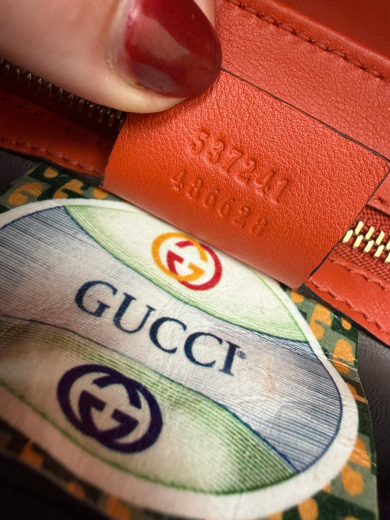 Gucci Orange Crocodile Raja Shoulder Bag