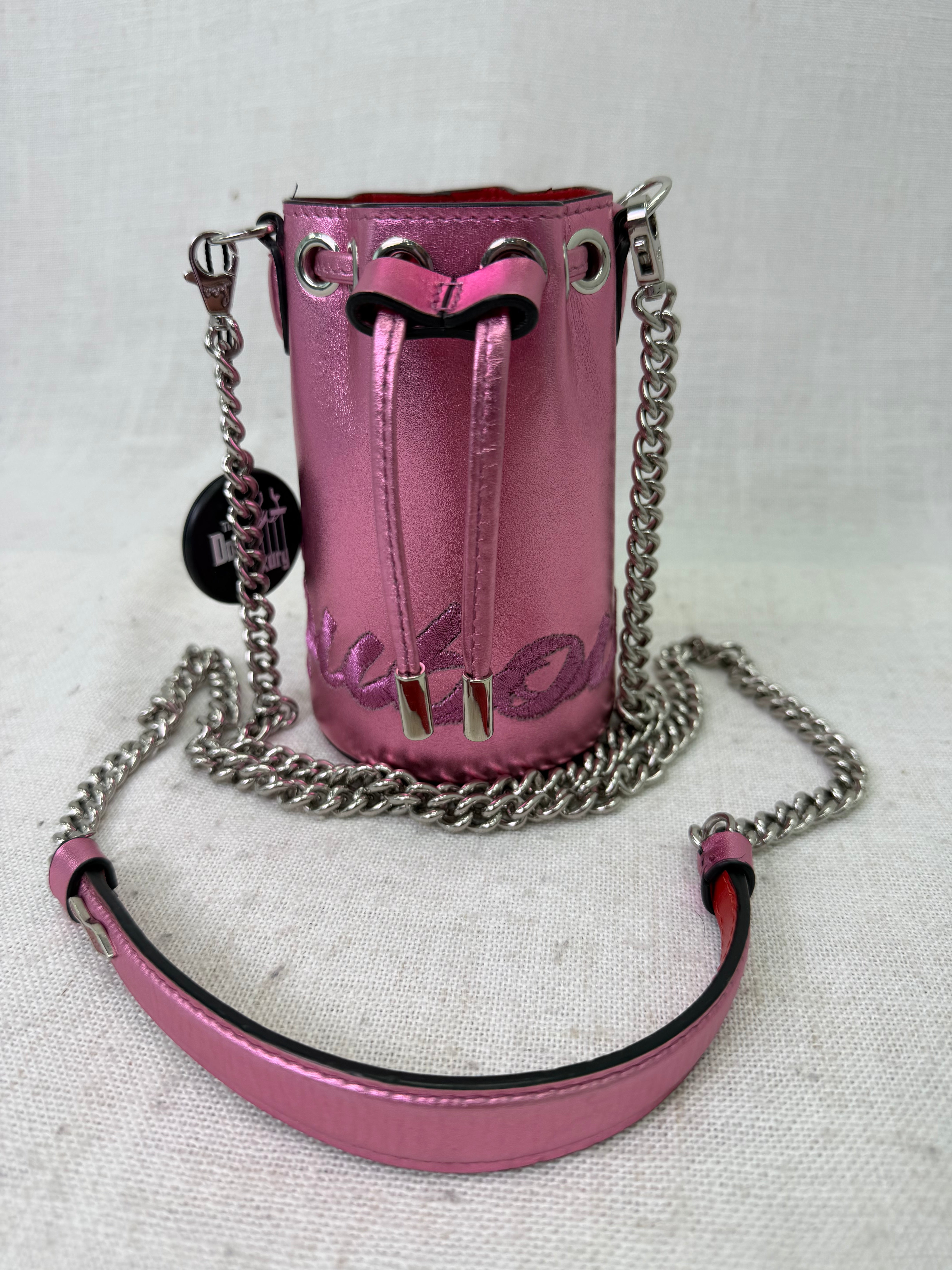 Christian Louboutin Metallic Pink Marie Jane Mini Bucket Bag