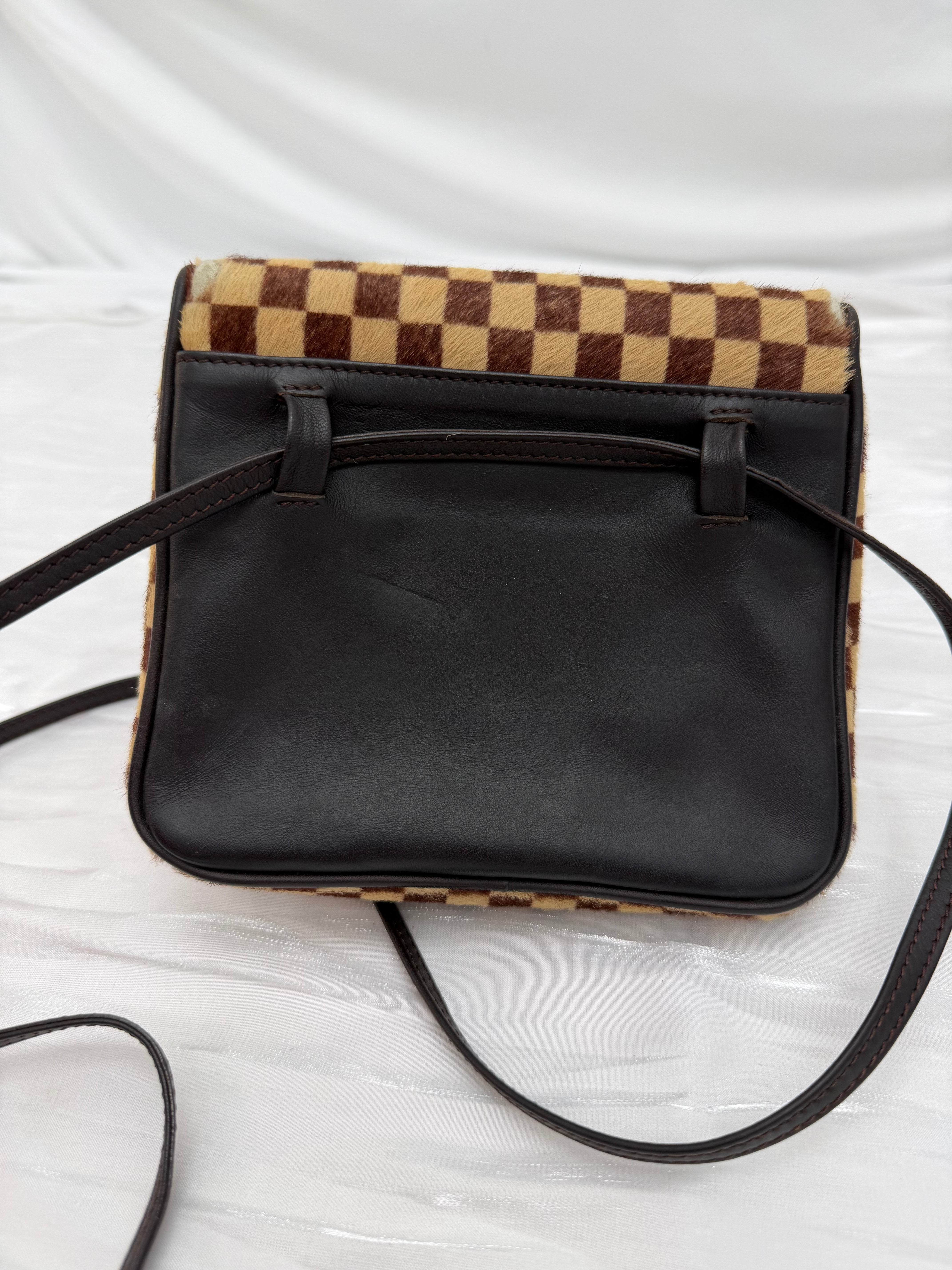 Louis Vuitton Limited Edition Damier Sauvage Calf Hair Gazelle Bag