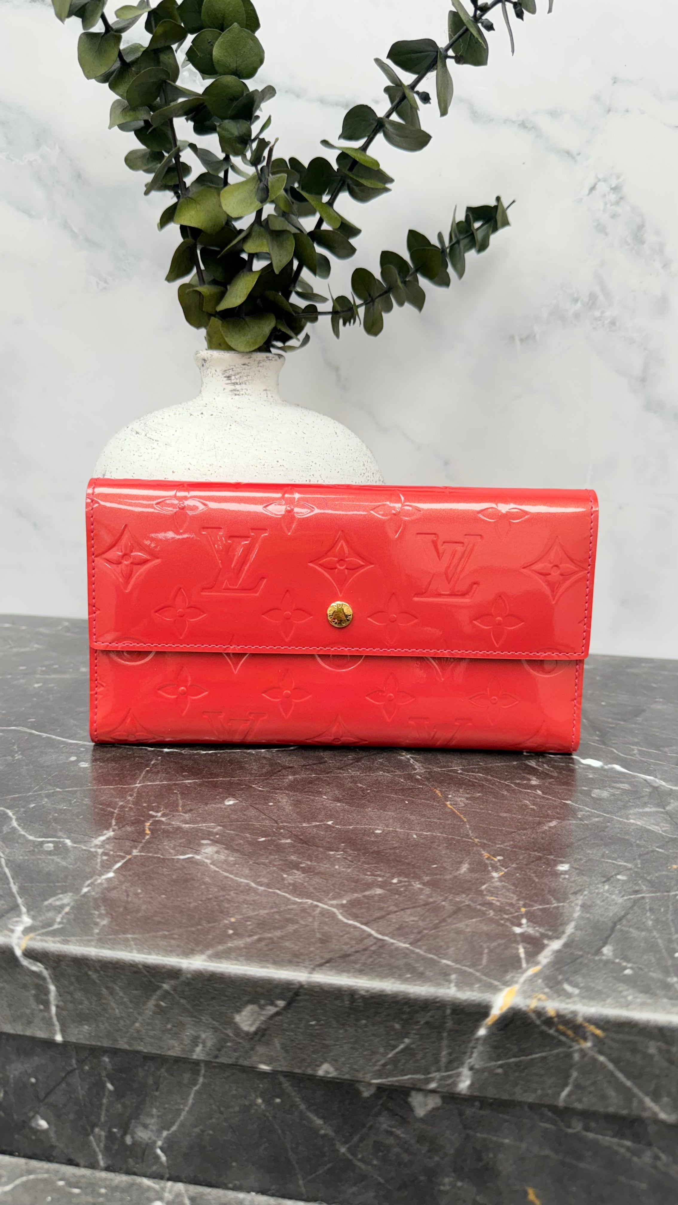 Louis Vuitton Watermelon Pink Vernis International Wallet