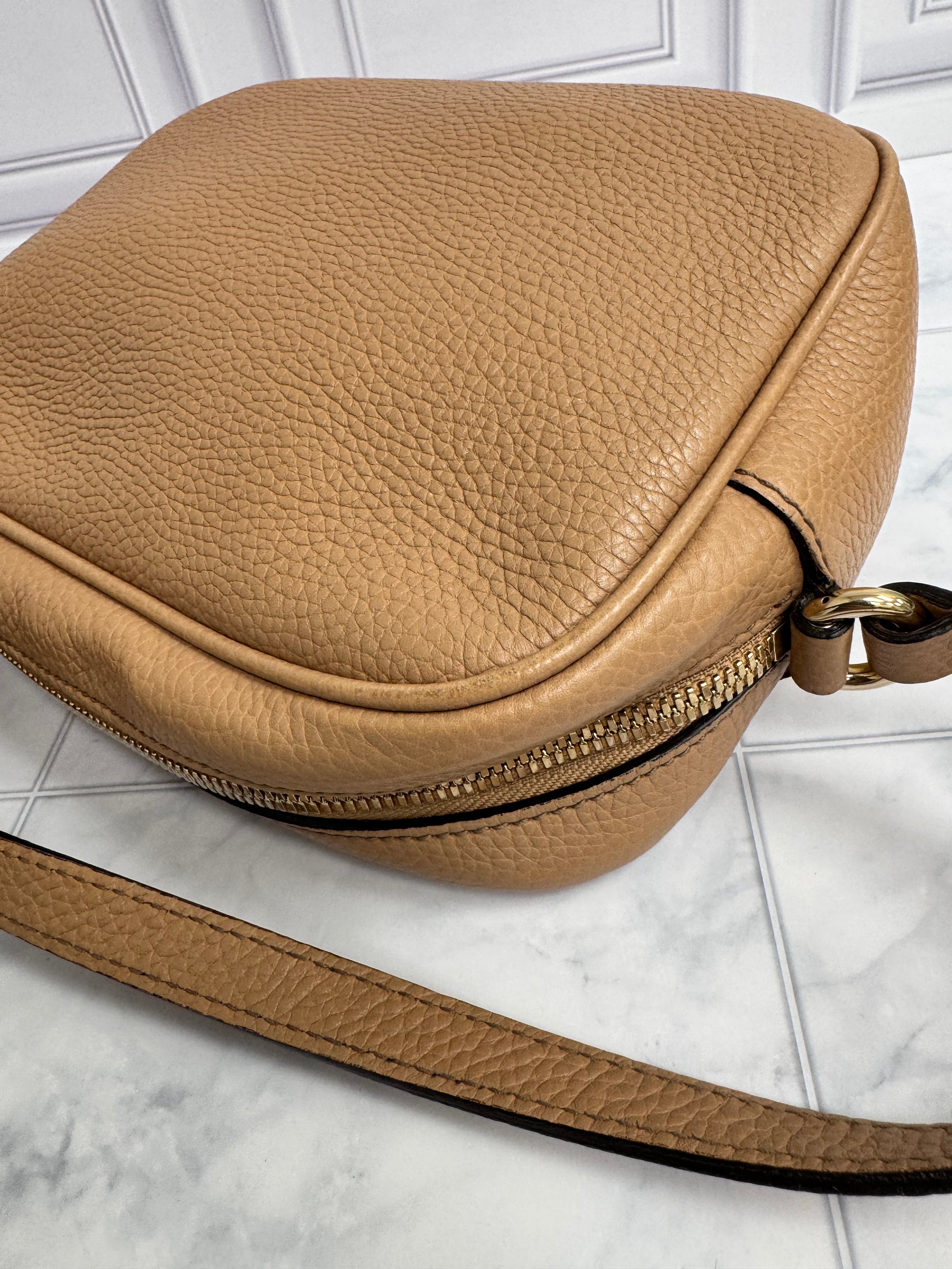 *DONS DROP* Gucci Tan Pebbled Leather Soho Disco Camera Bag
