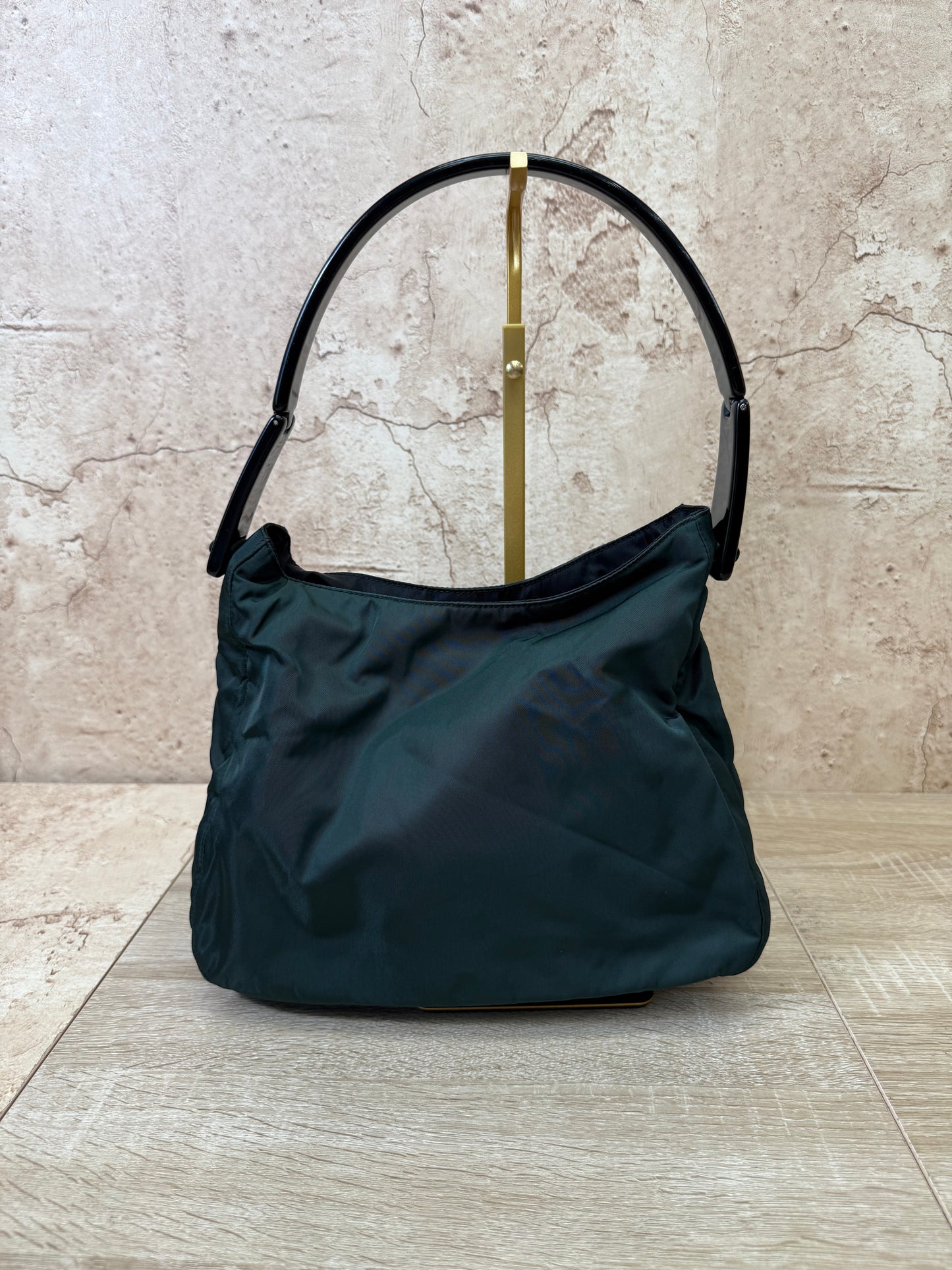 Prada Dark Green Nylon Shoulder Bag