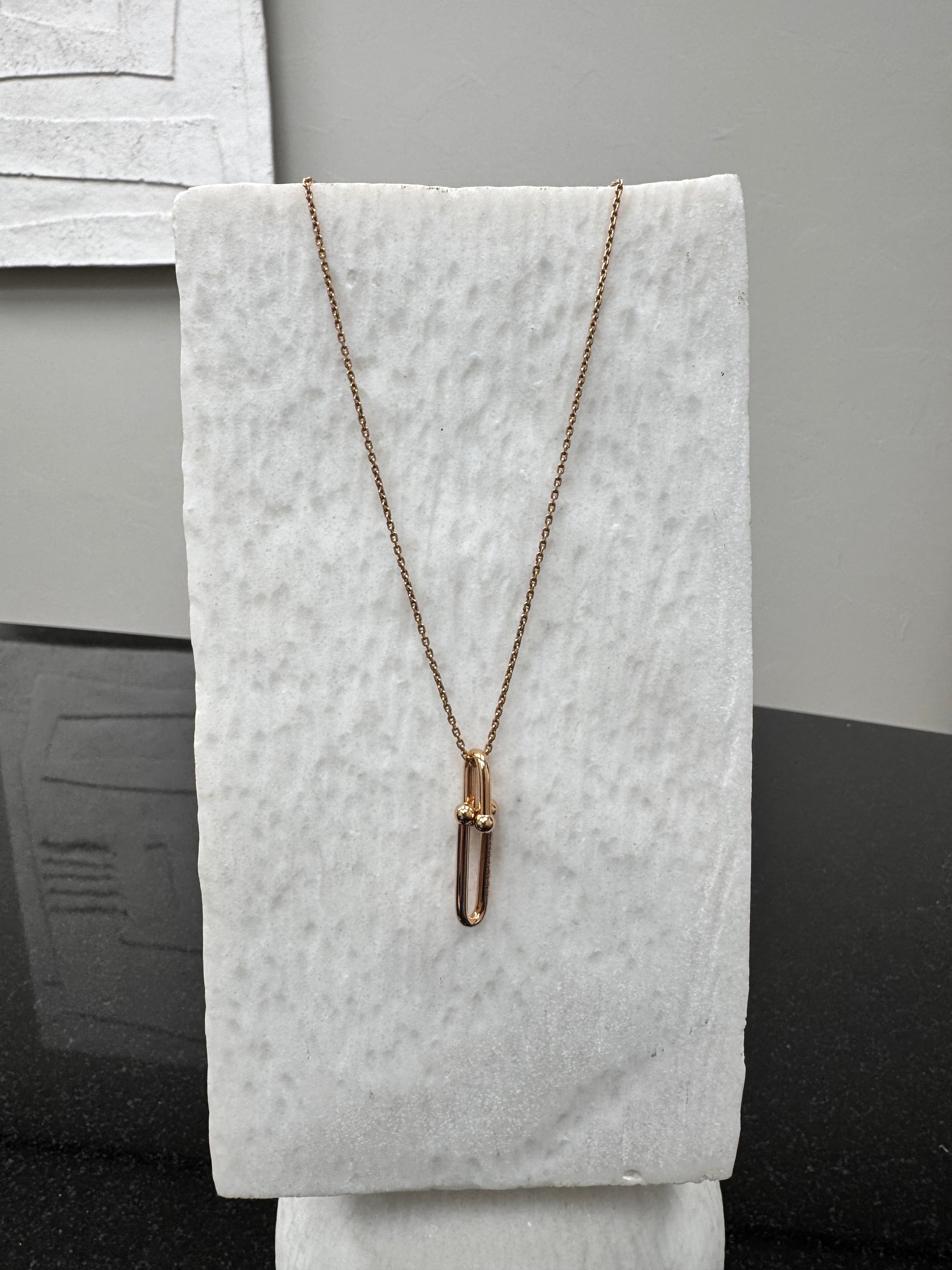 Tiffany & Co. Rose Gold Tone Link Pendant Necklace