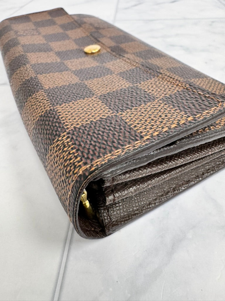 Louis Vuitton Damier Ebene Sarah Long Wallet