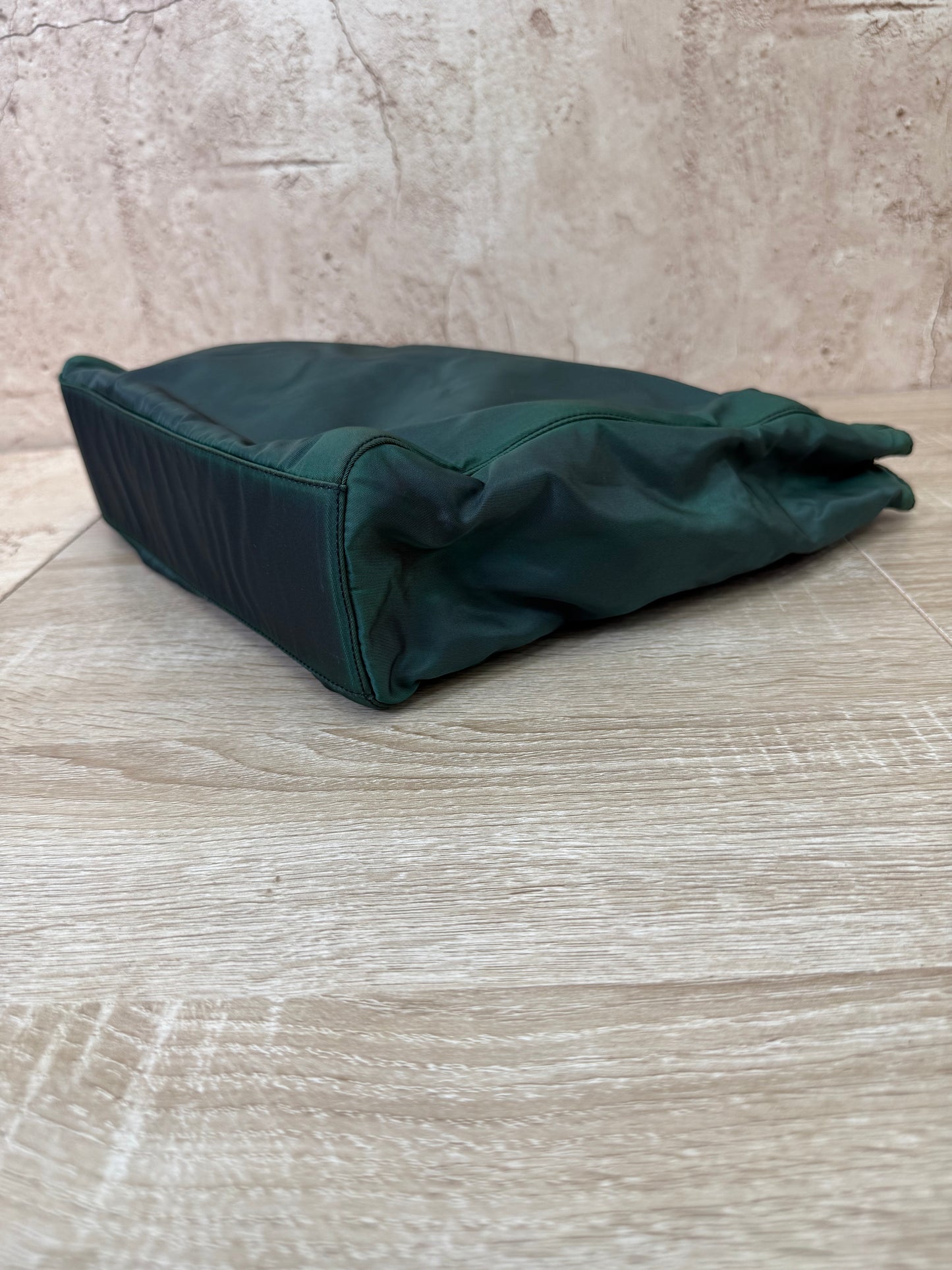 Prada Dark Green Nylon Top Handle Tote Bag