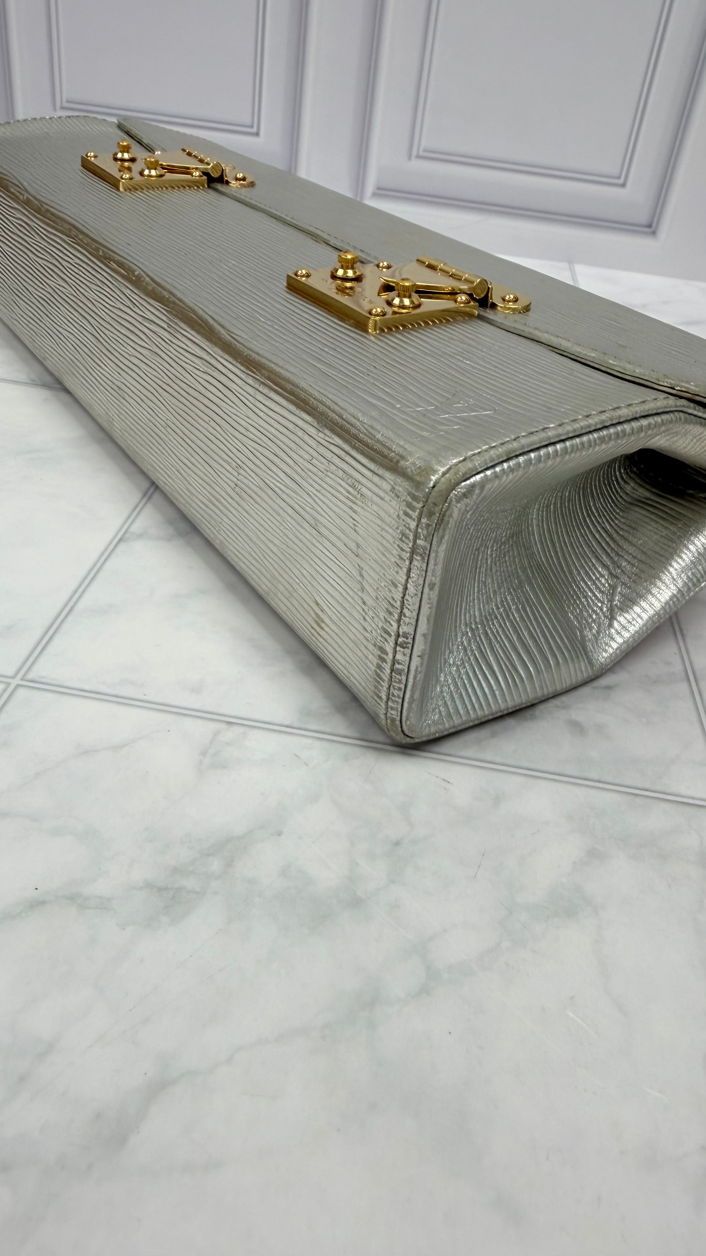 Louis Vuitton Rare Silver Epi Galaxia Handbag