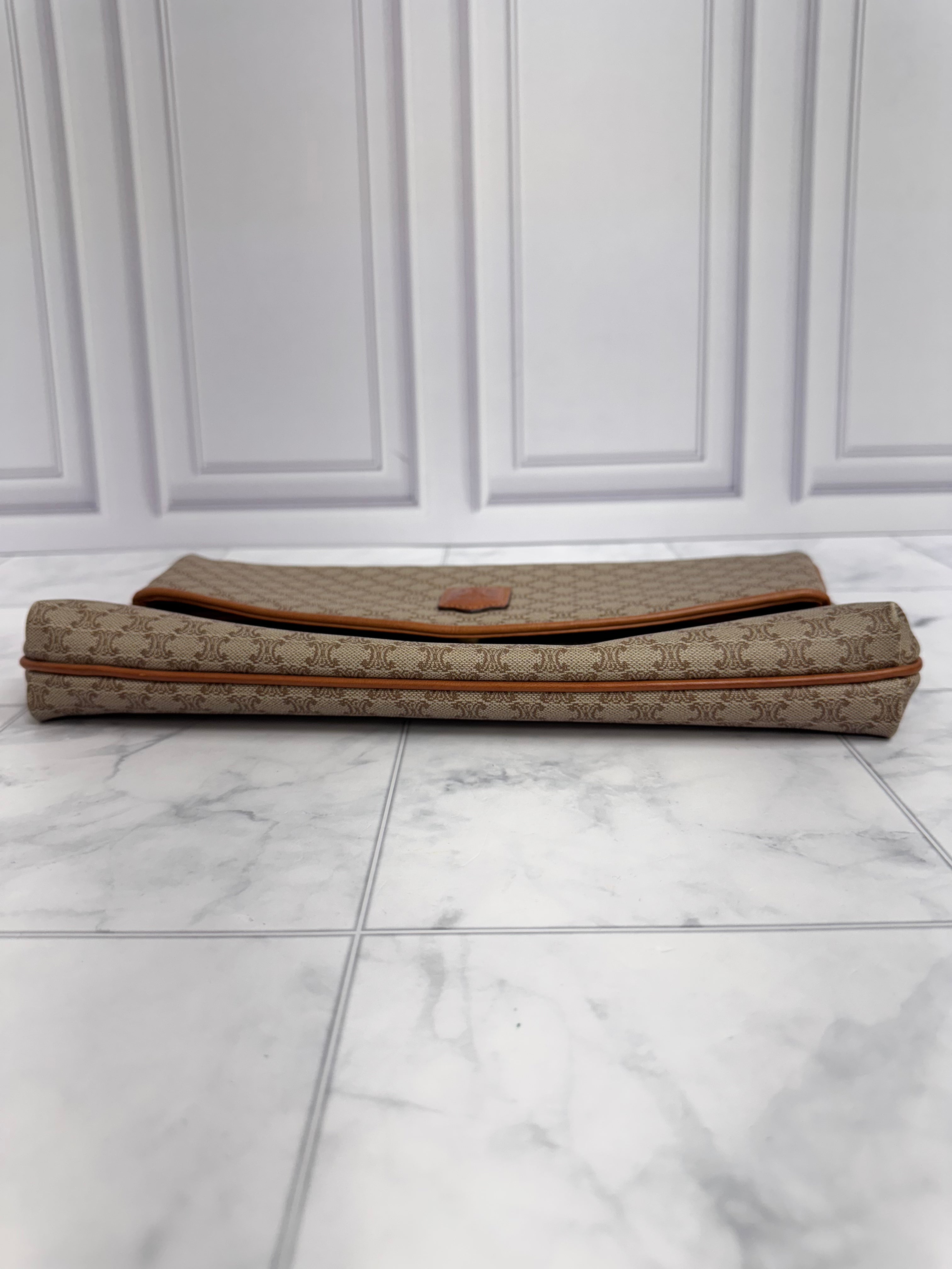 Celine Macadam Coated Canvas Clutch Bag