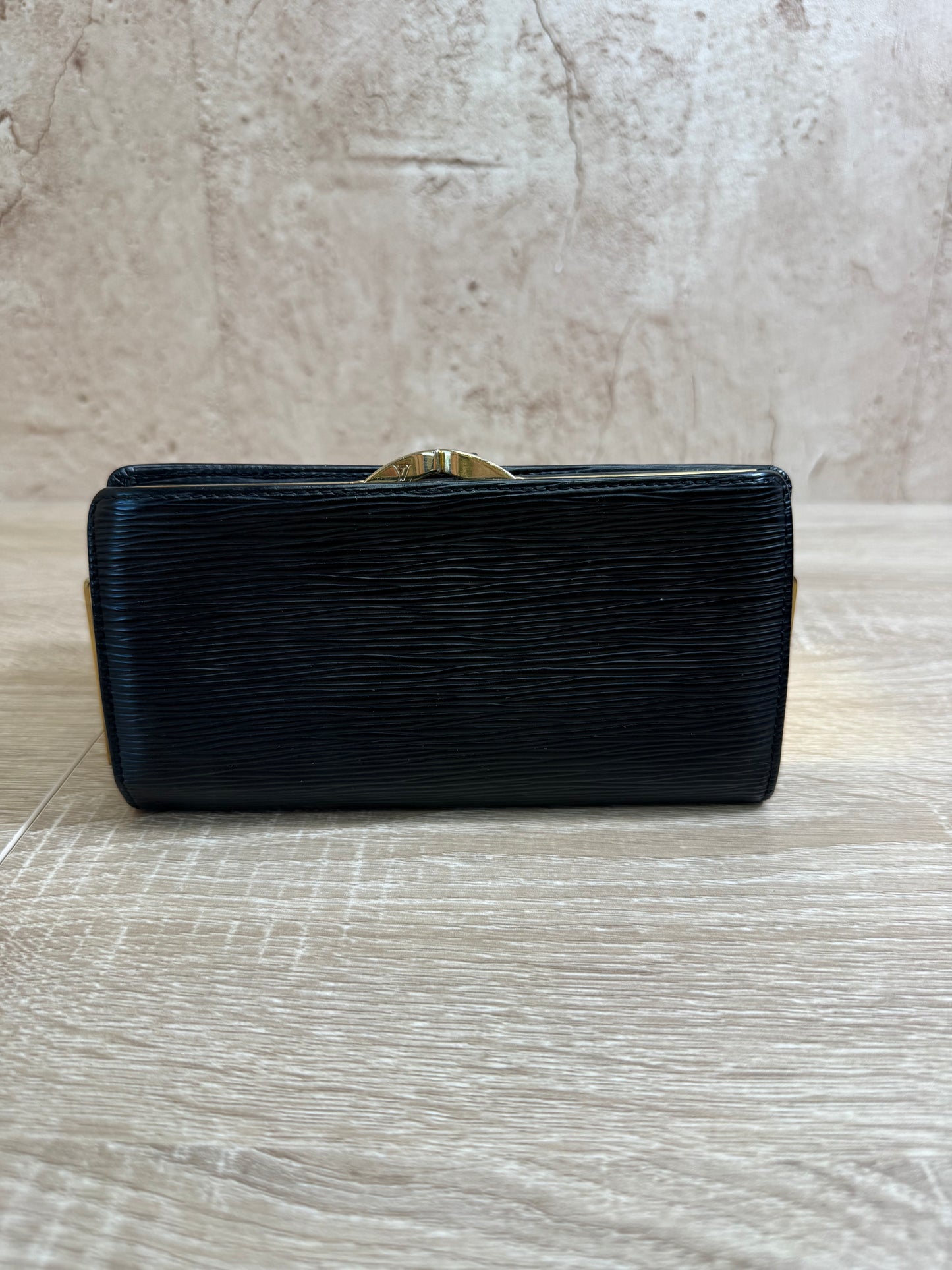 Louis Vuitton Black Epi Long French Wallet