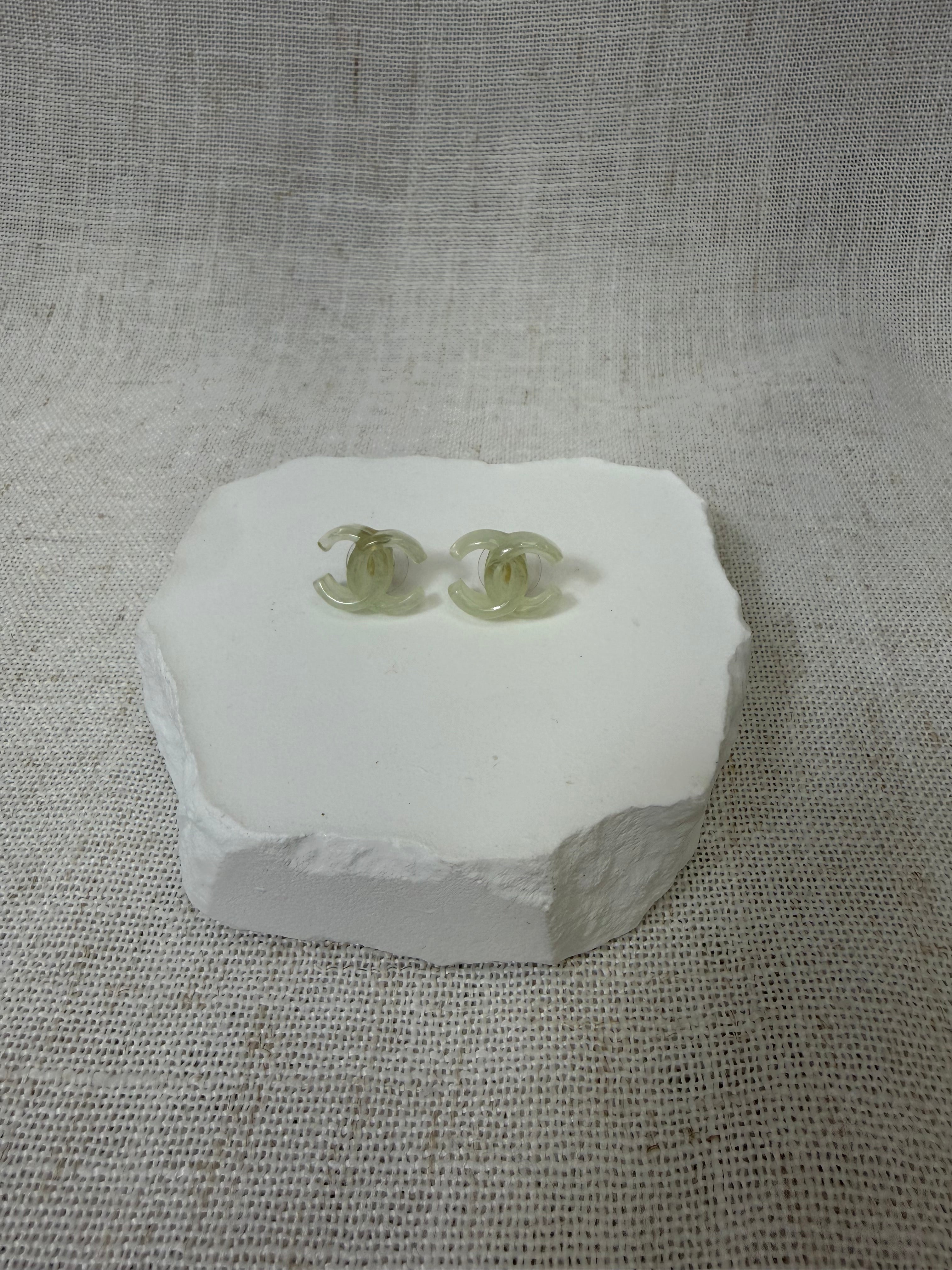 Chanel Transparent Logo Earrings