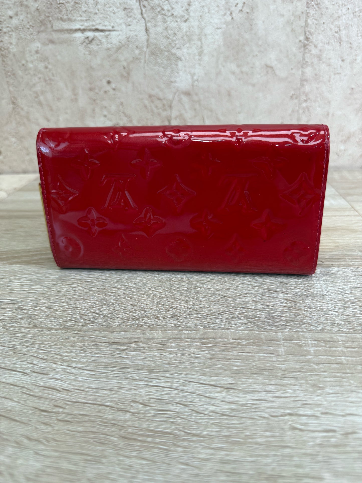 Louis Vuitton Red Vernis Sarah Wallet