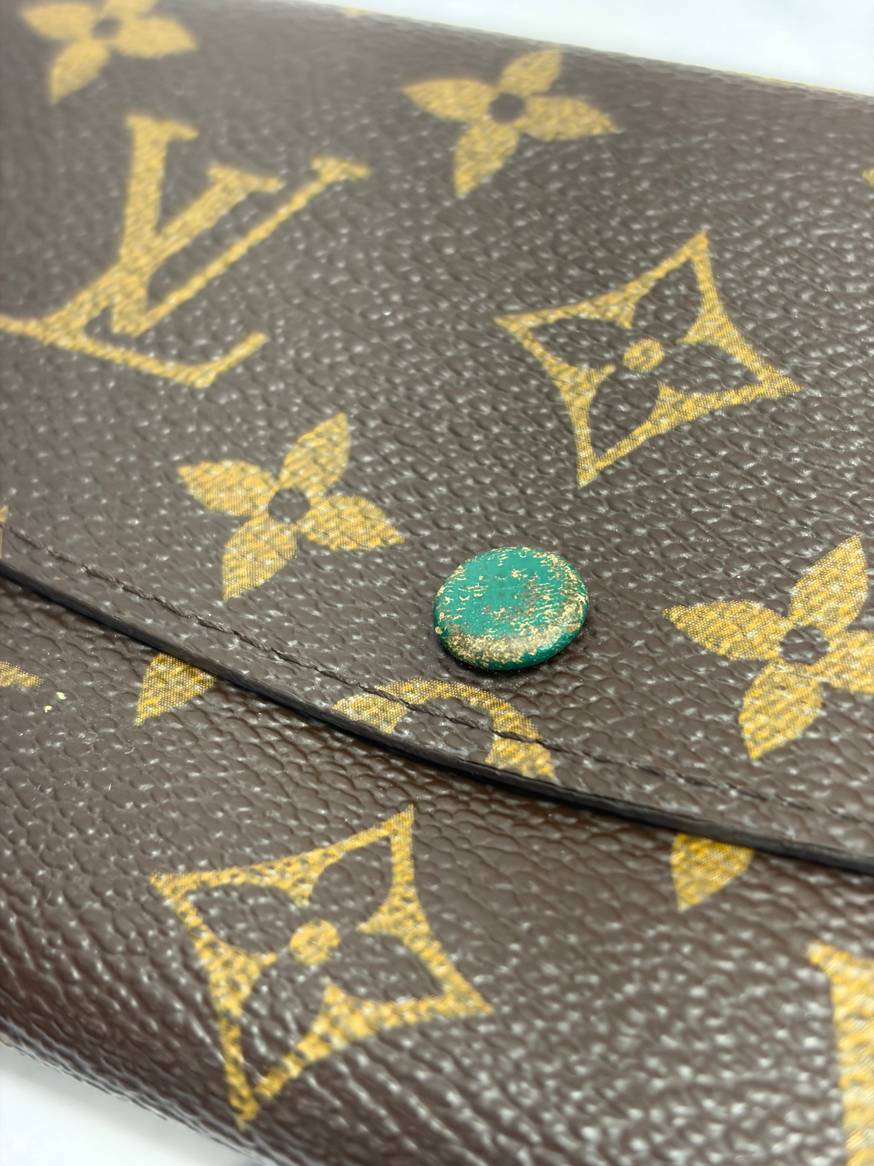 Louis Vuitton Monogram & Green Emilie Wallet