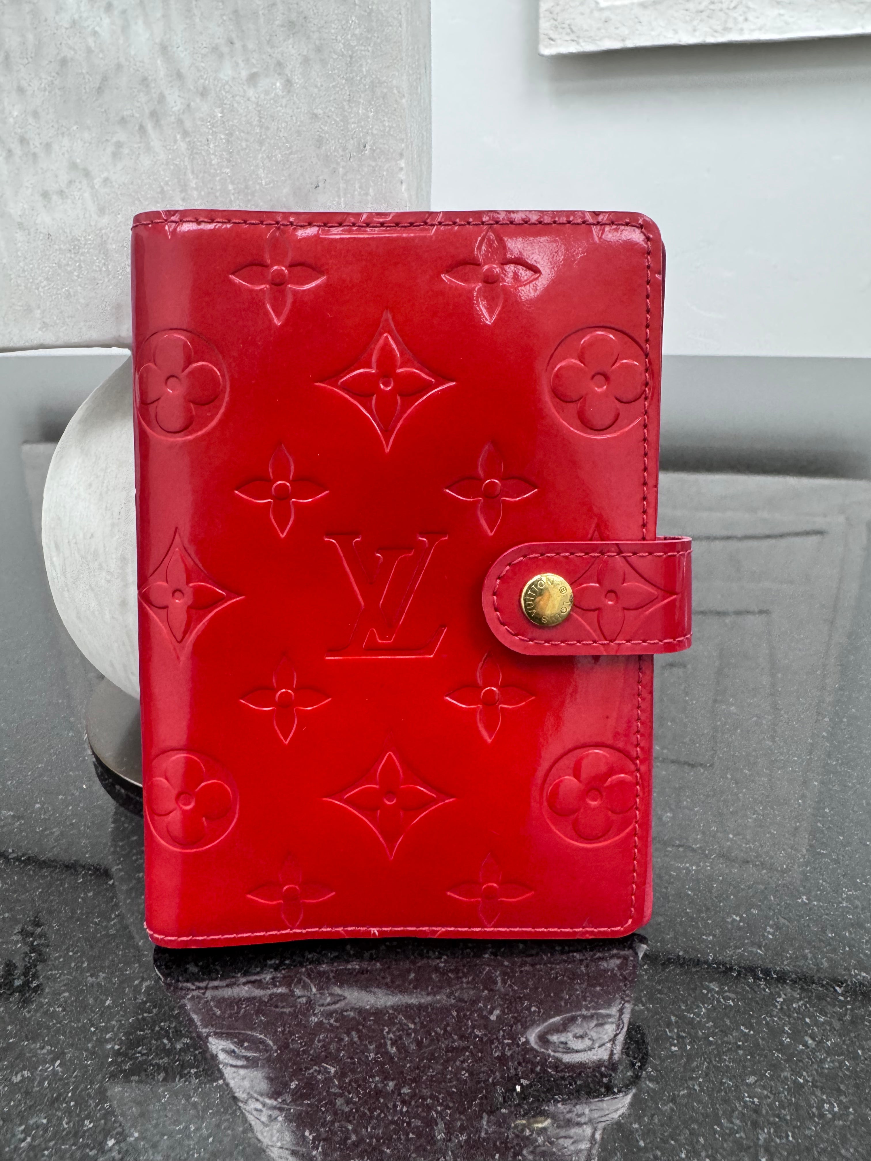 Louis Vuitton Red Vernis Monogram Agenda PM