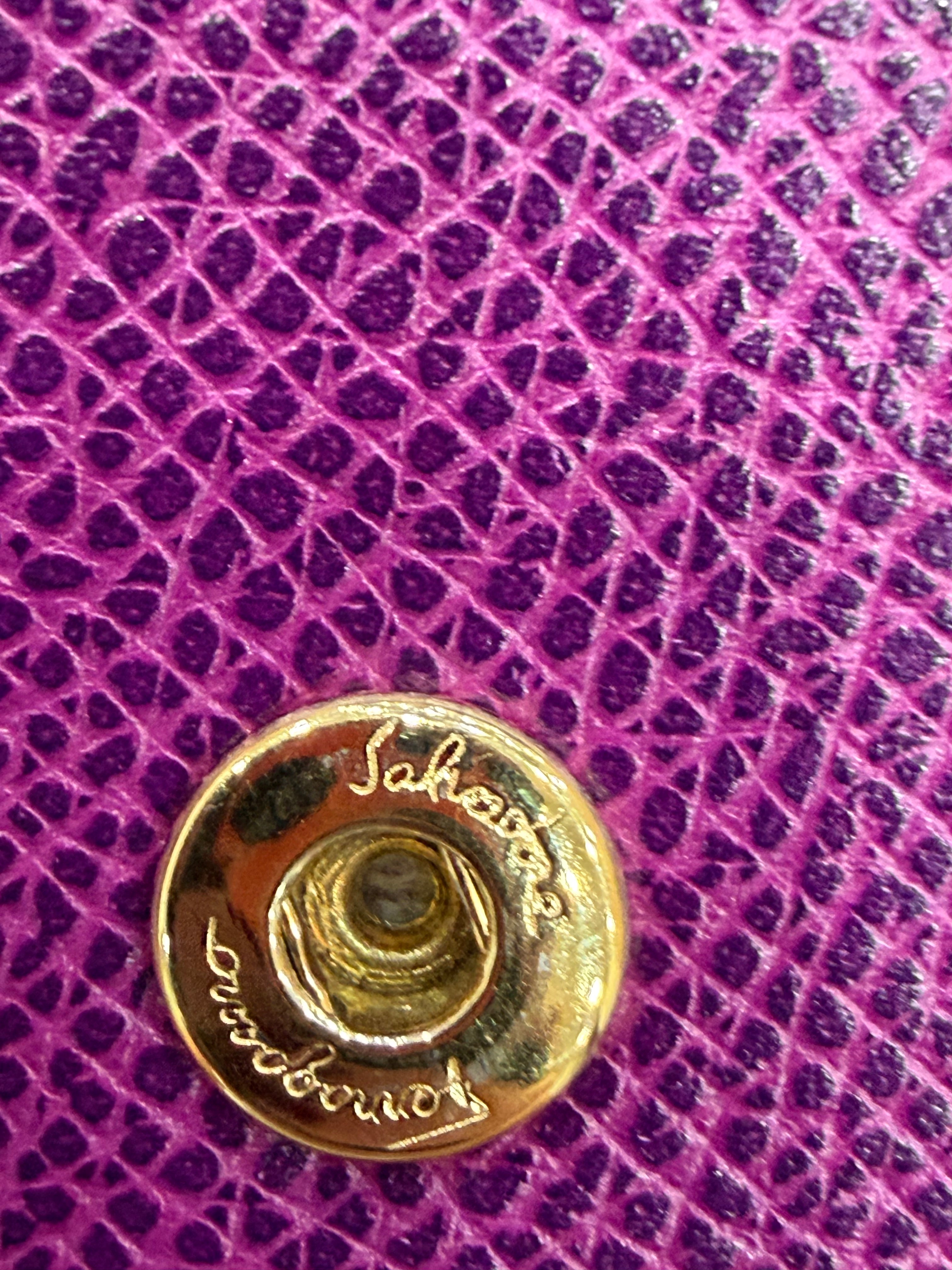 Salvatore Ferragamo Purple Leather Long Wallet