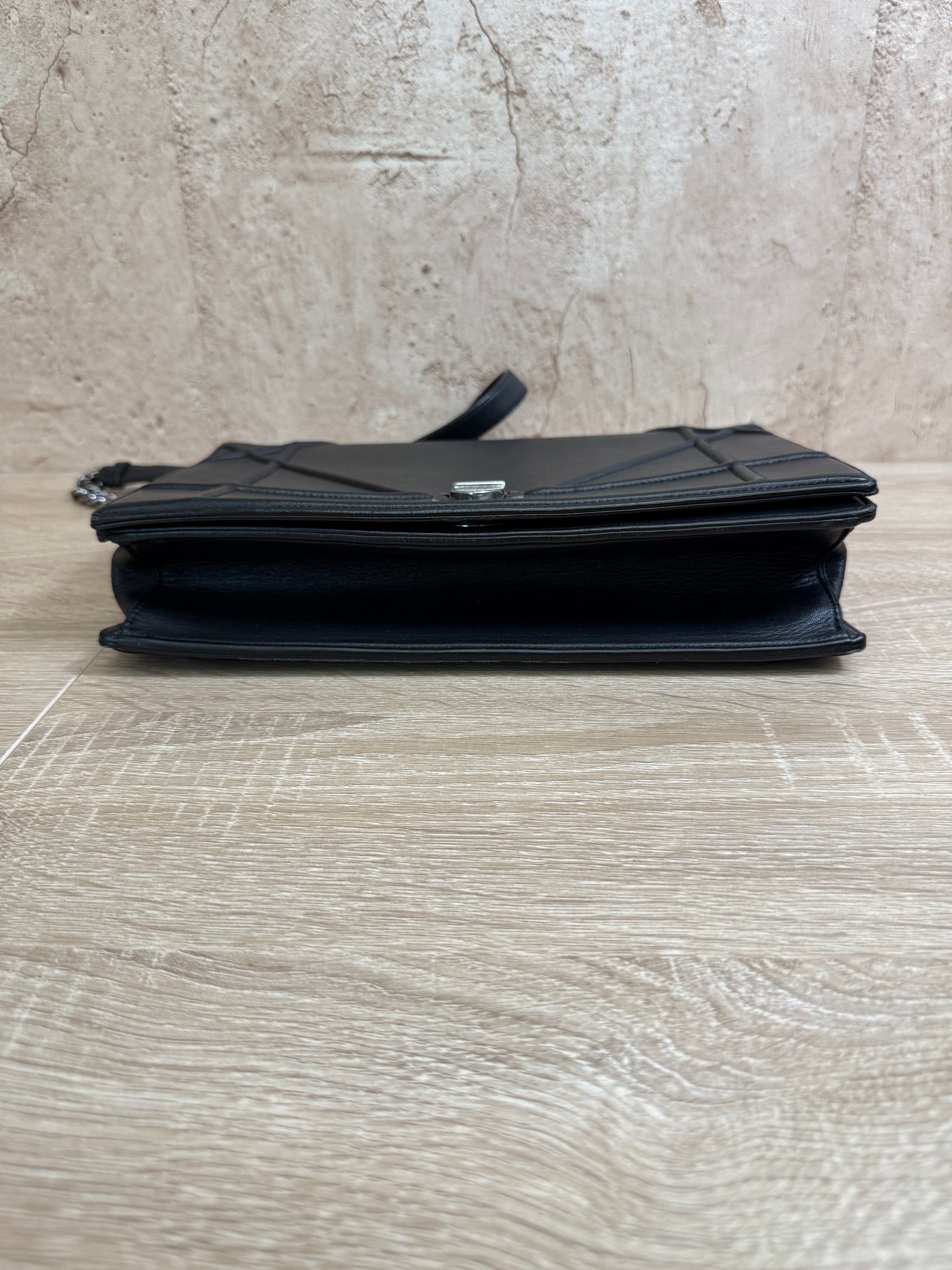 Christian Dior Black Leather Cannage Diorama Flap Bag