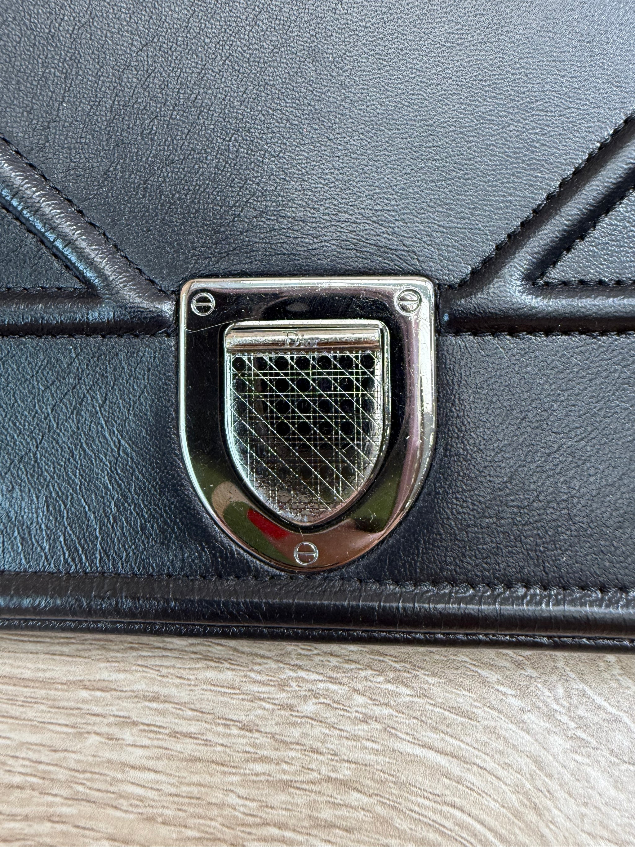 Christian Dior Black Leather Cannage Diorama Flap Bag