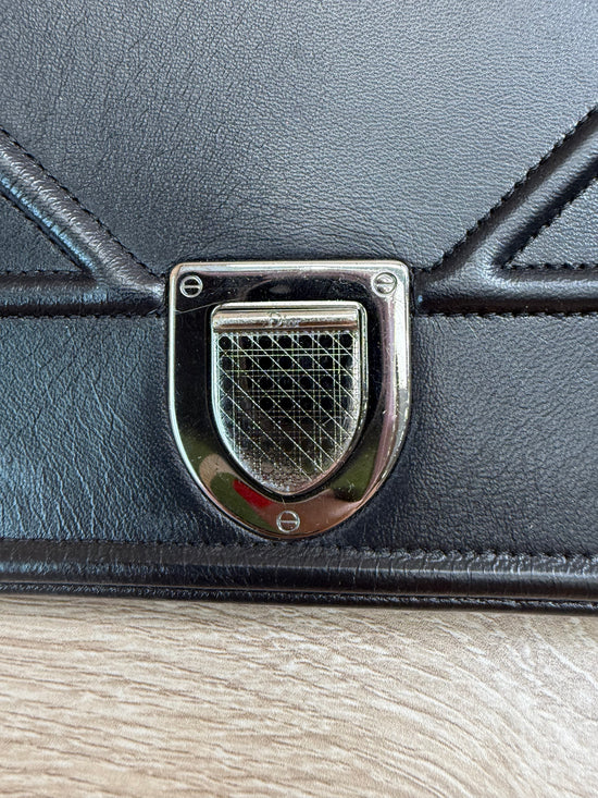 Christian Dior Black Leather Cannage Diorama Flap Bag