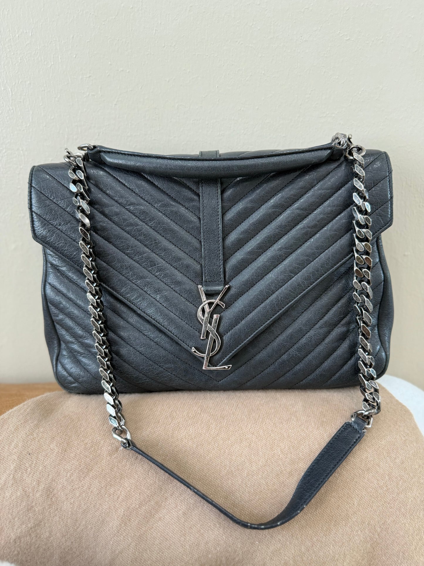 Saint Laurent YSL Black Leather Shoulder Bag