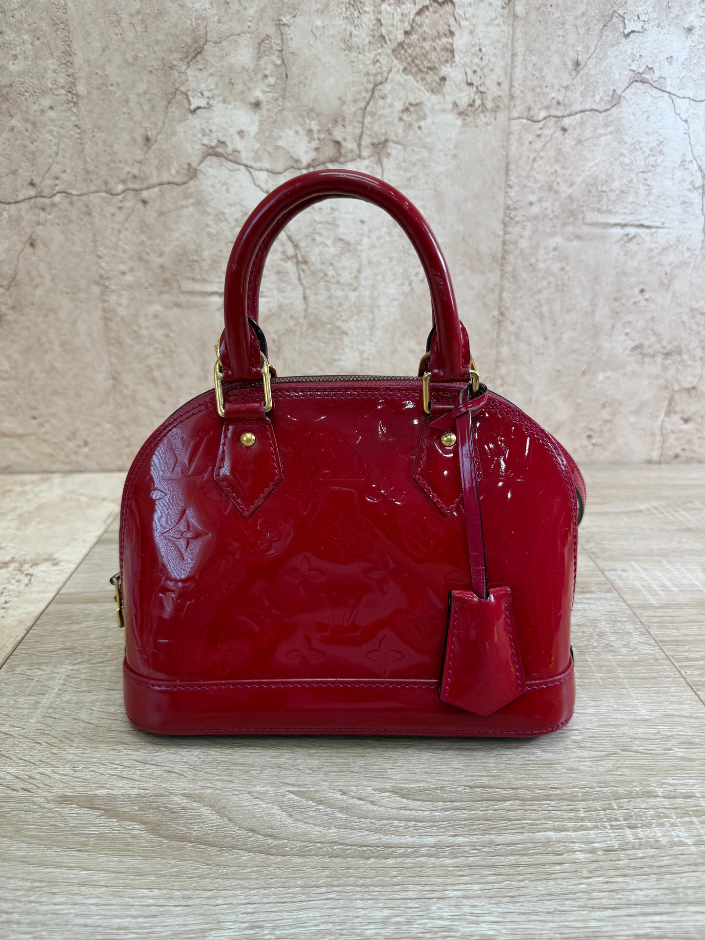 Louis Vuitton Red Vernis Patent Leather Alma BB