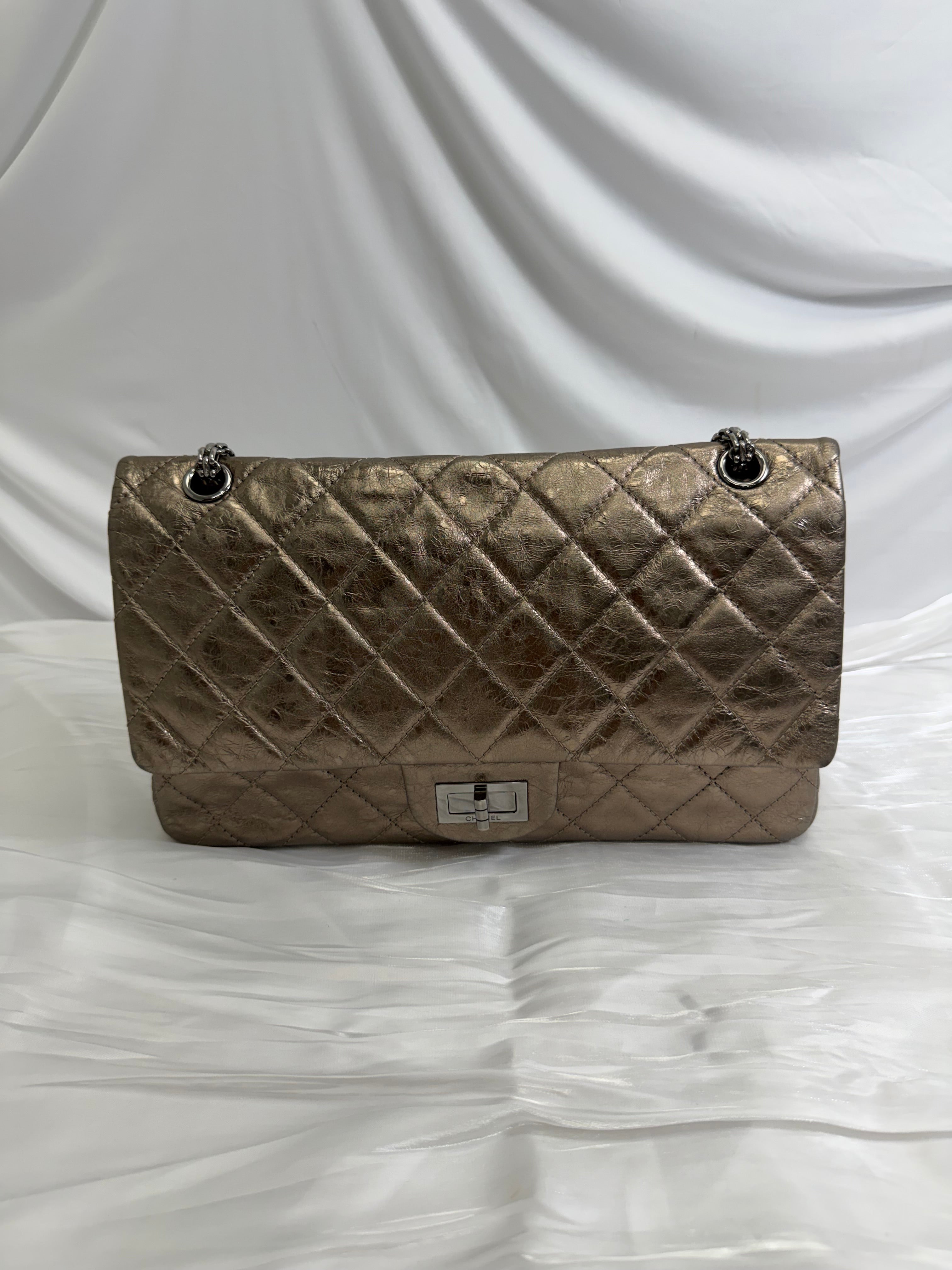 Chanel Metallic Bronze Aged Calfskin 2.55 Reissue Flap Bag
