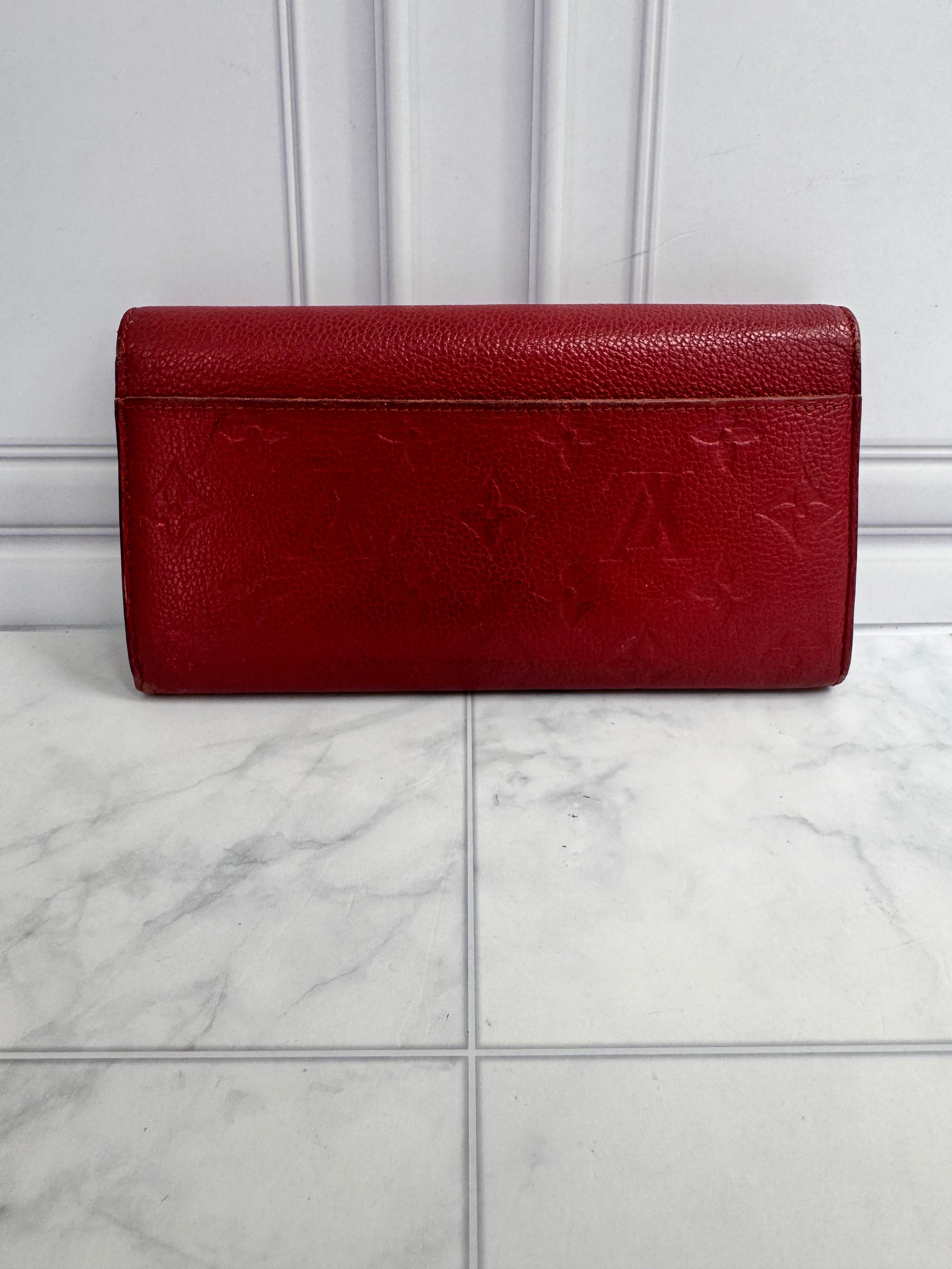 Louis Vuitton Red Monogram Empreinte Sarah Wallet
