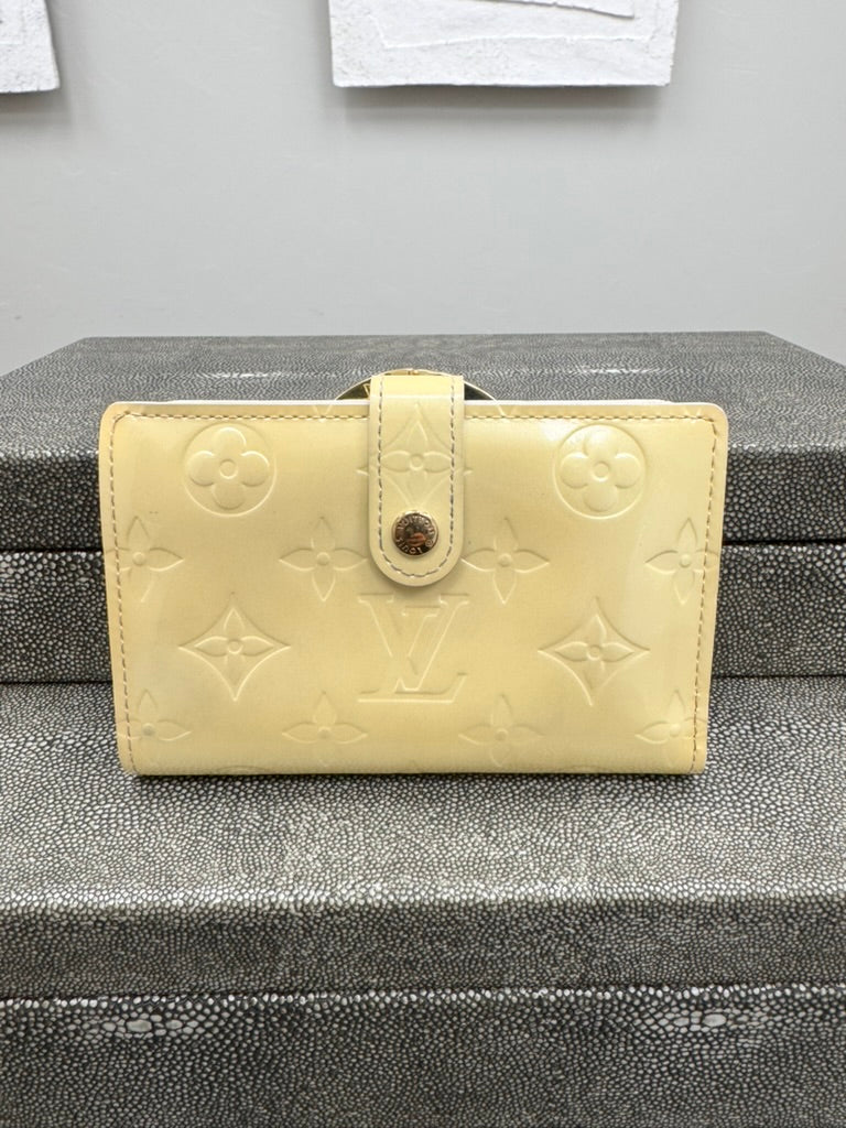 Louis Vuitton Yellow Vernis Leather French Purse Compact Wallet