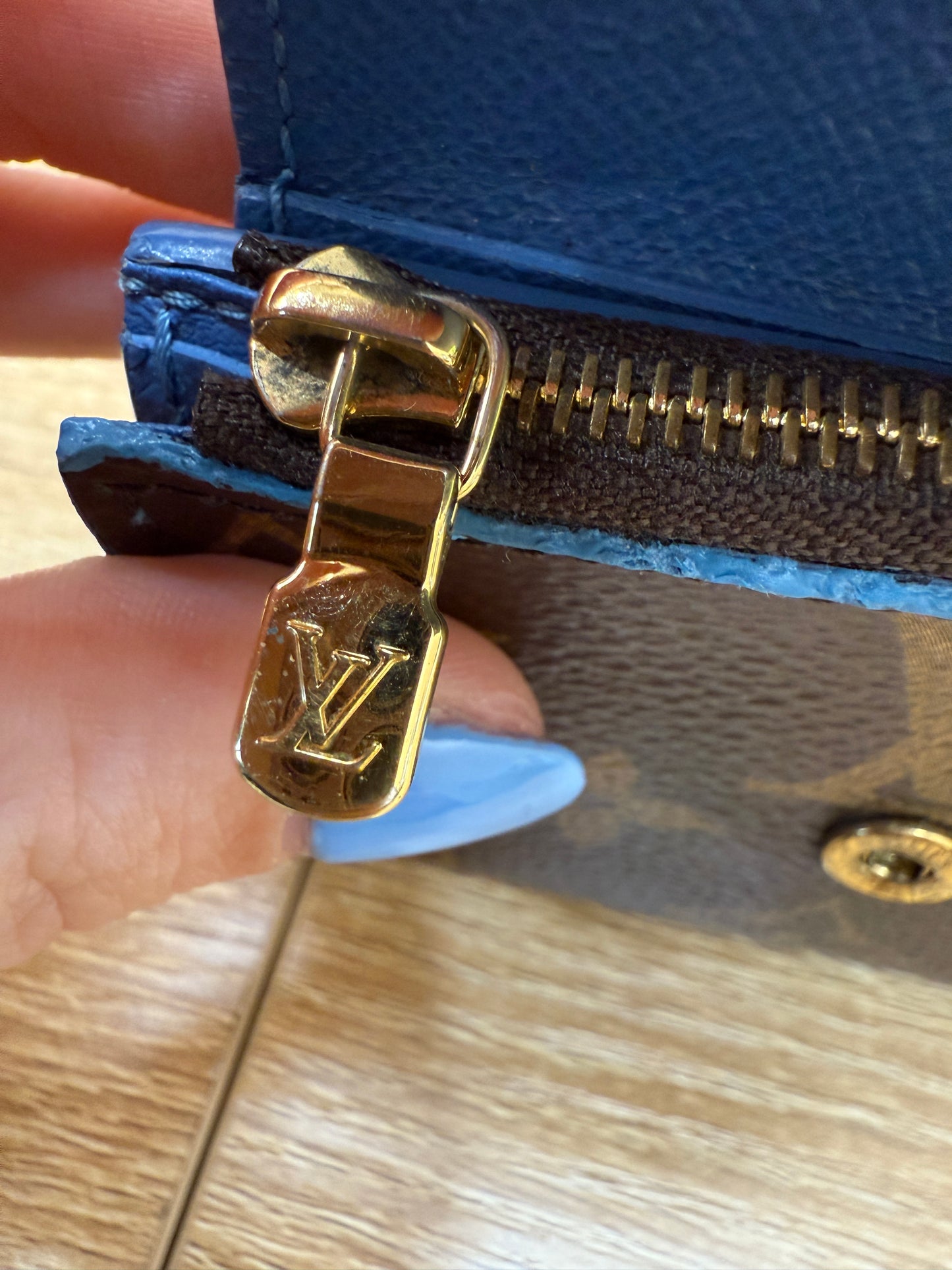 Louis Vuitton Monogram & Blue Jean Zoe Wallet