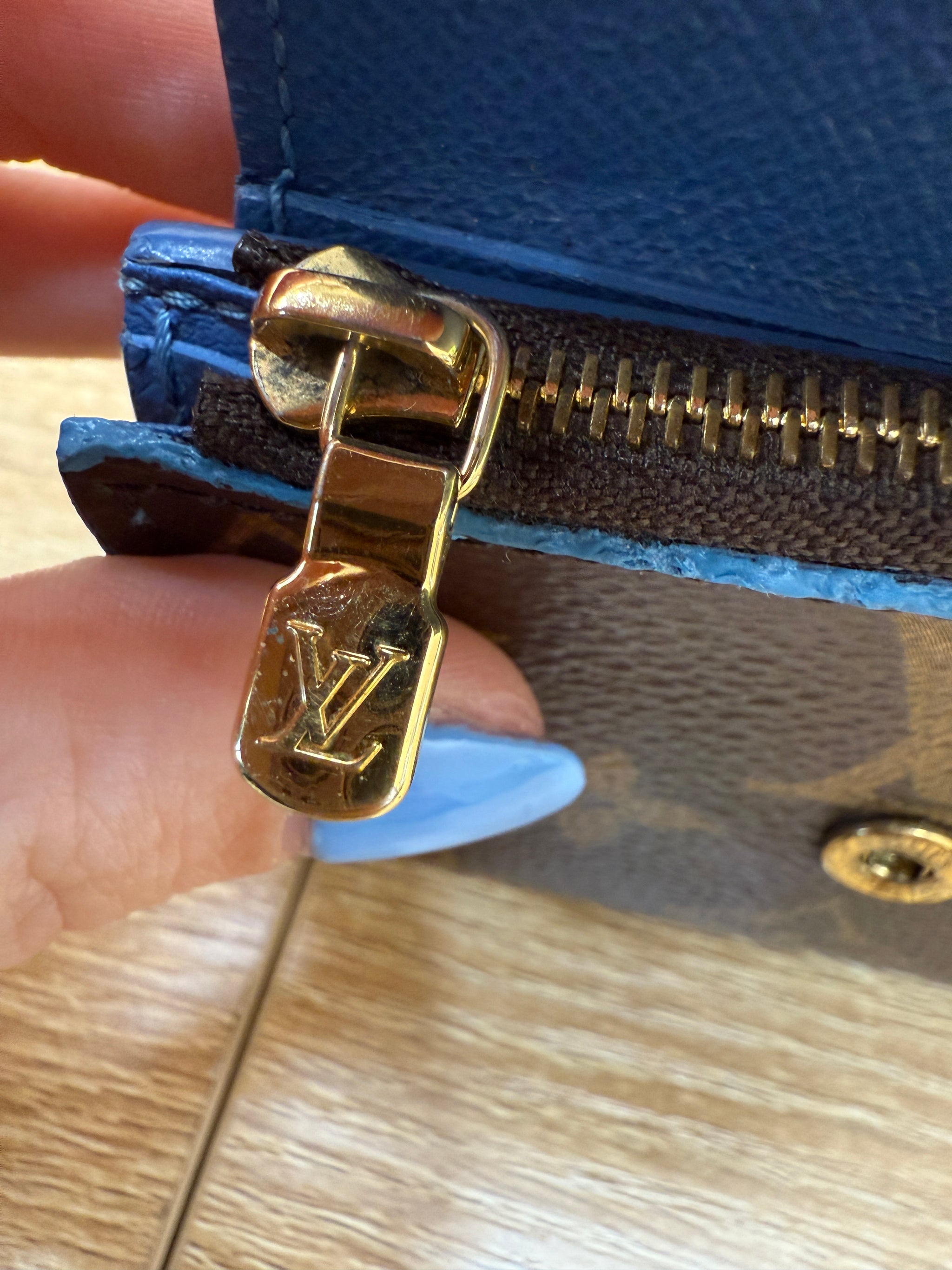 Louis Vuitton Monogram & Blue Jean Zoe Wallet