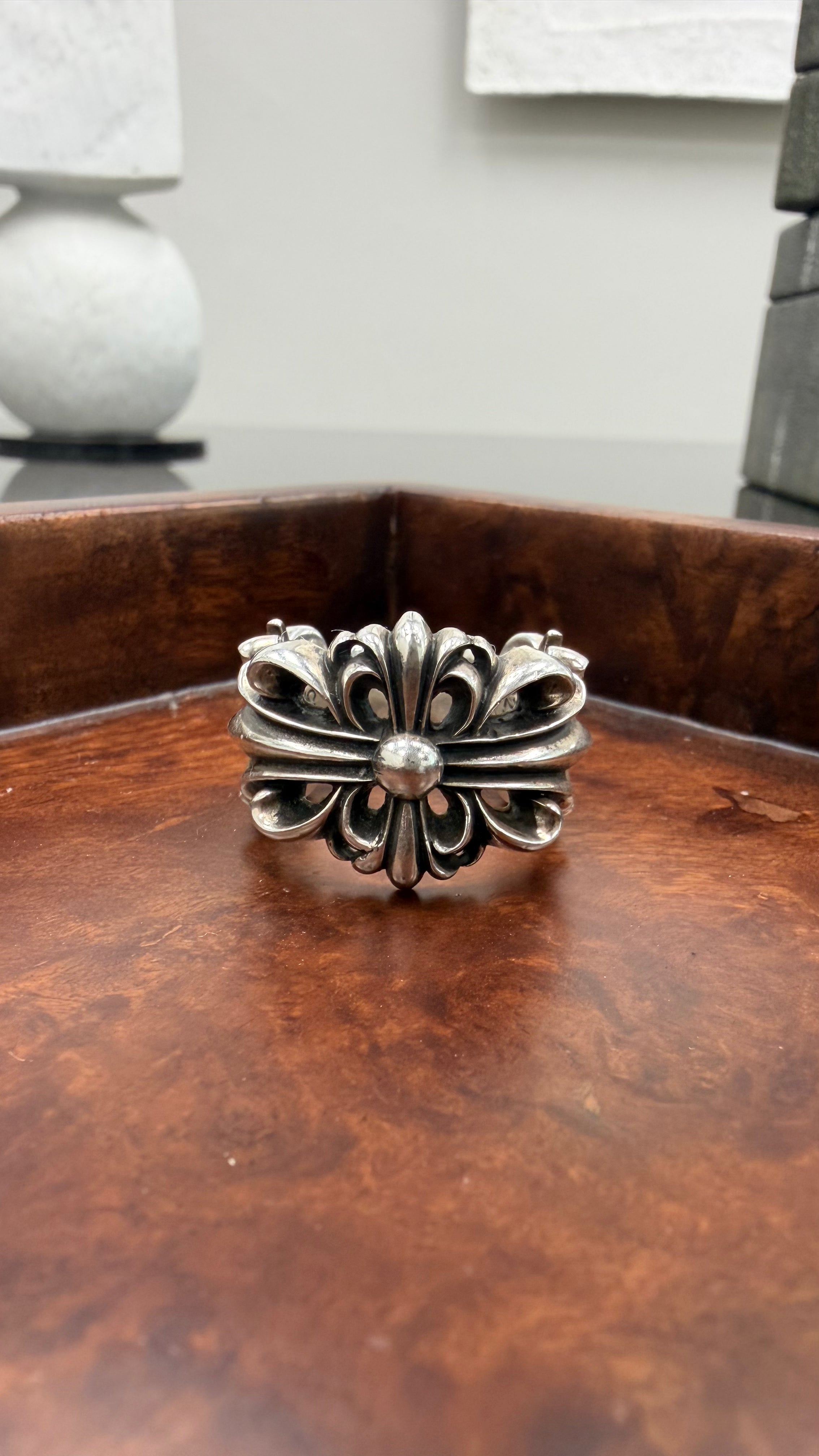 *DONS DROP* LIKE NEW- Chrome Hearts Sterling Silver Double Floral Cross Ring Size 10