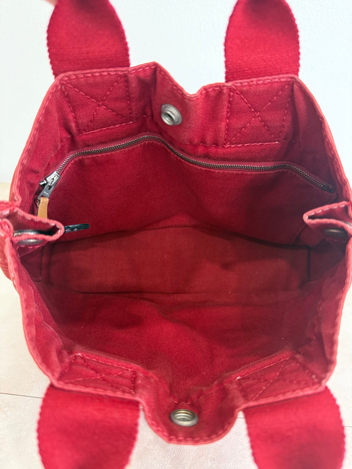 Hermes Red Canvas PM Handbag