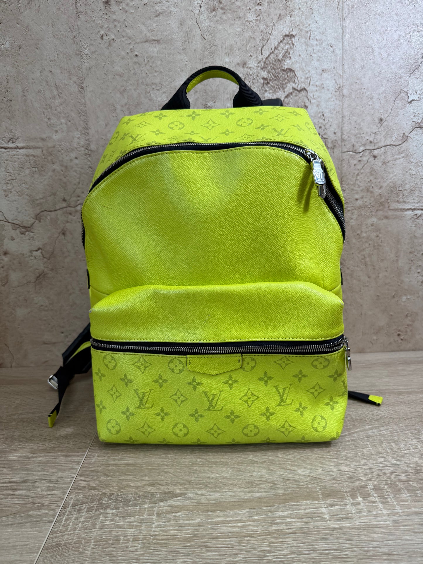 Louis Vuitton Yellow Taiga Monogram Discovery Backpack