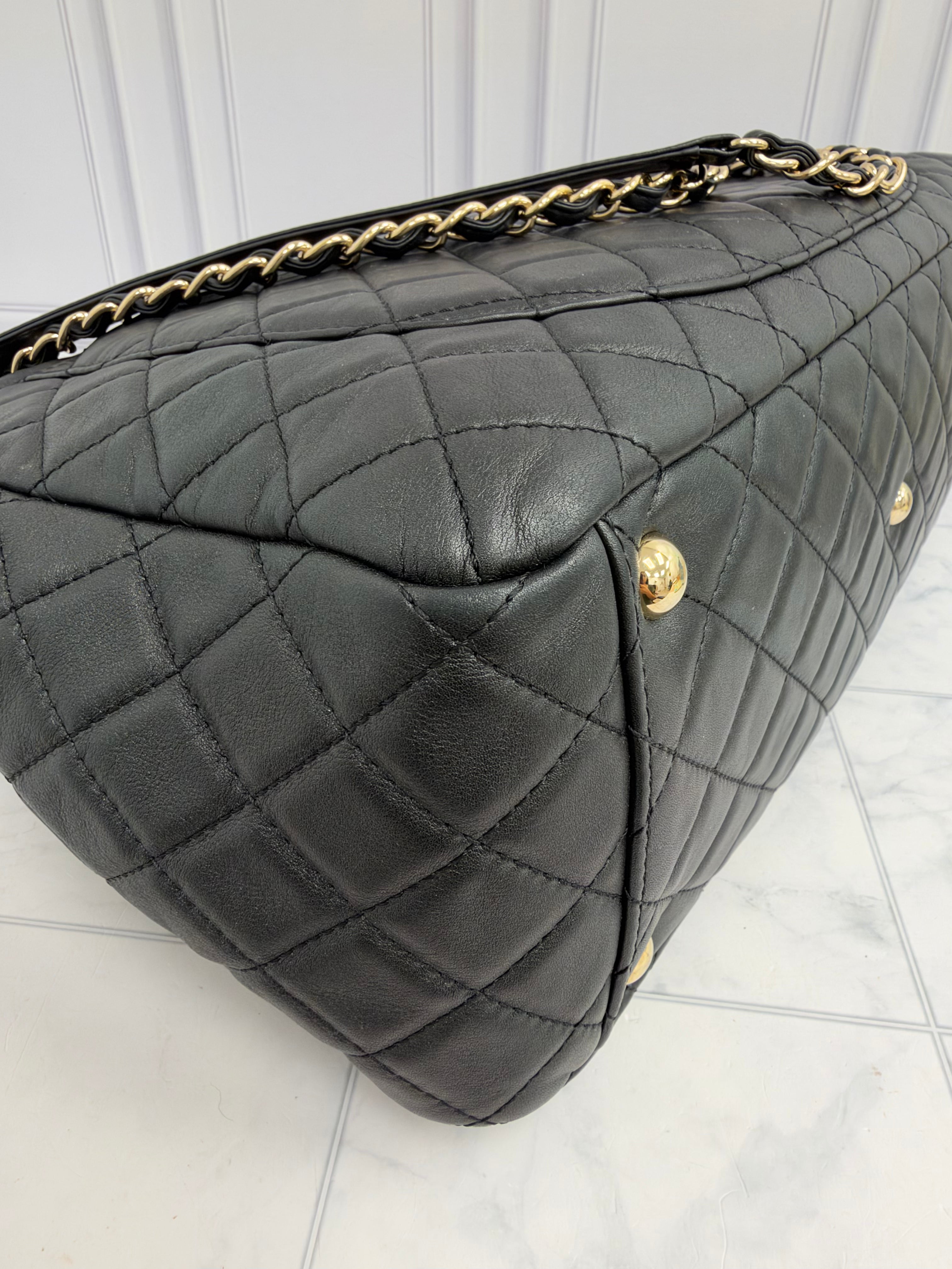 Chanel Black Quilted Calfskin XXL Travel Flap Bag