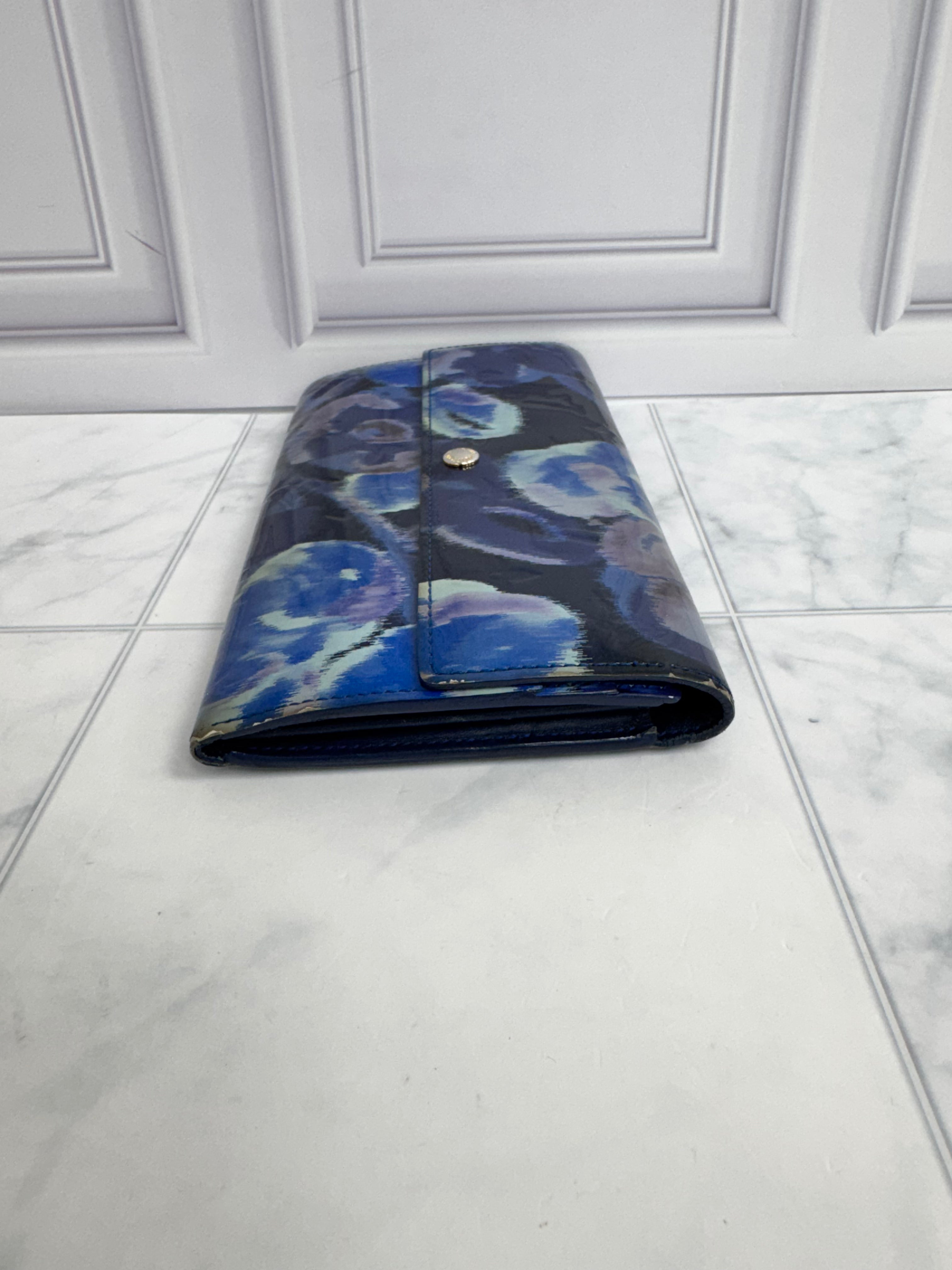 Louis Vuitton Grand Bleu Monogram Vernis Ikat Sarah Wallet