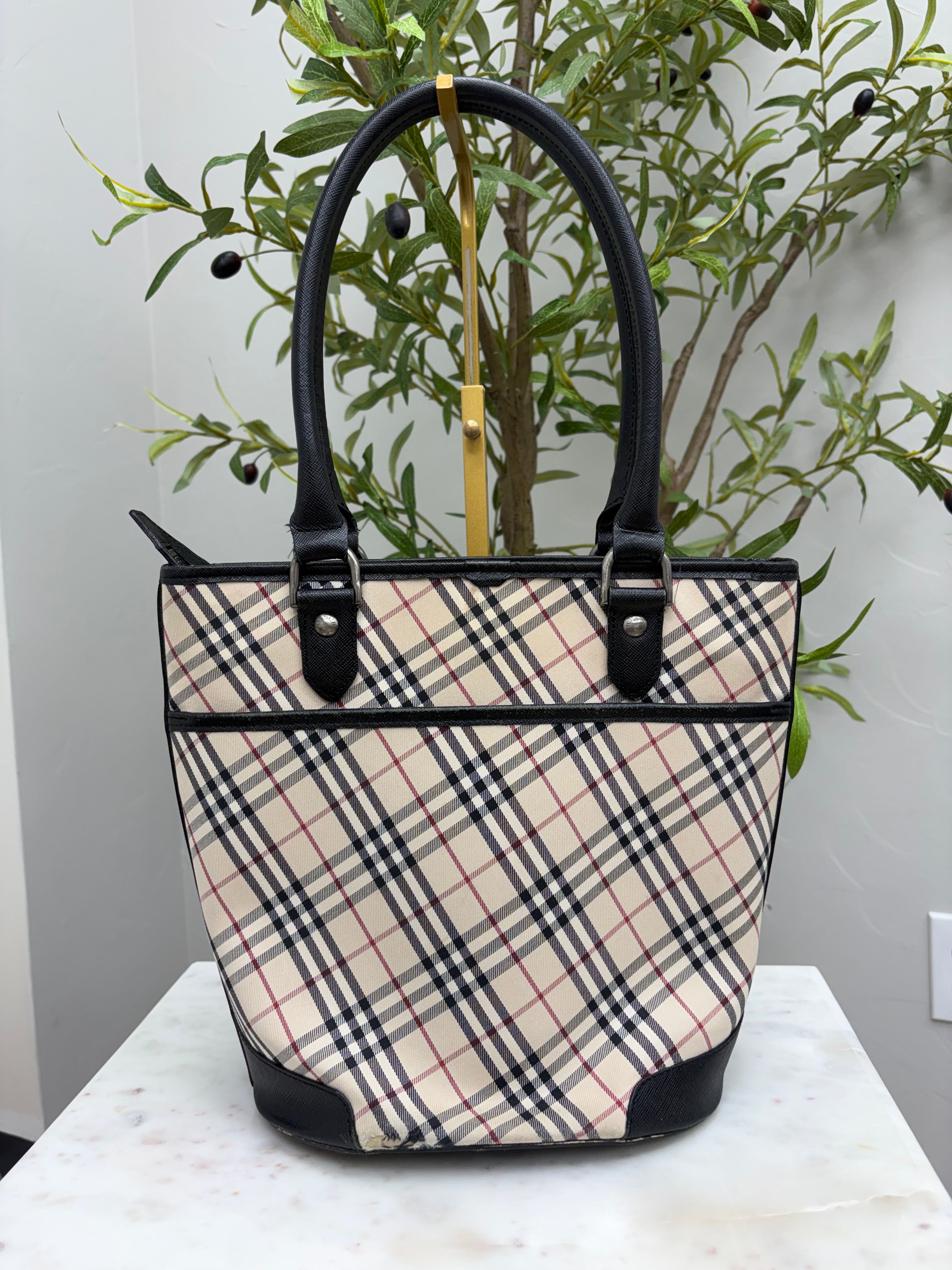 Burberry Nova Check Canvas Tote Bag