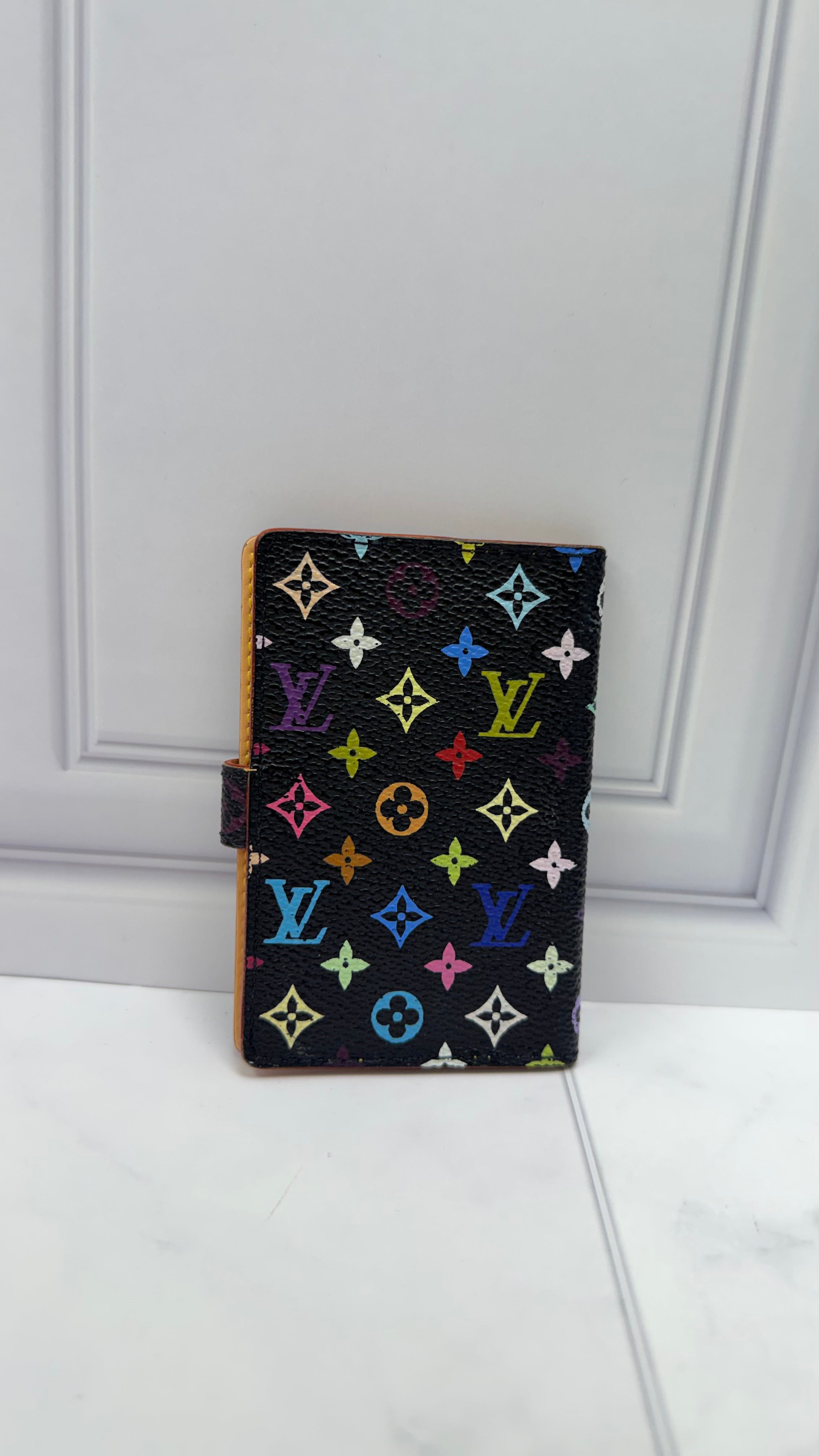 Louis Vuitton Black Multicolor Monogram Mini Agenda Card Case