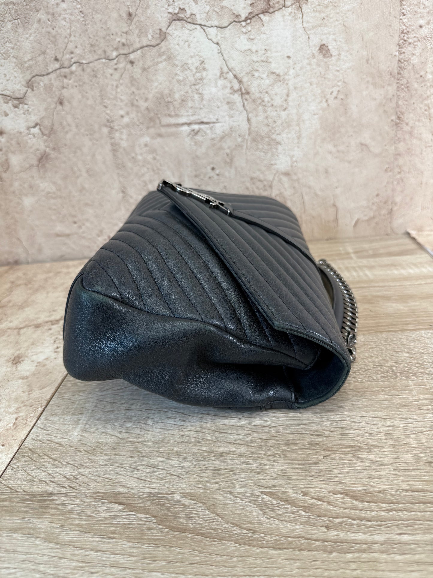 Saint Laurent YSL Black Leather Shoulder Bag
