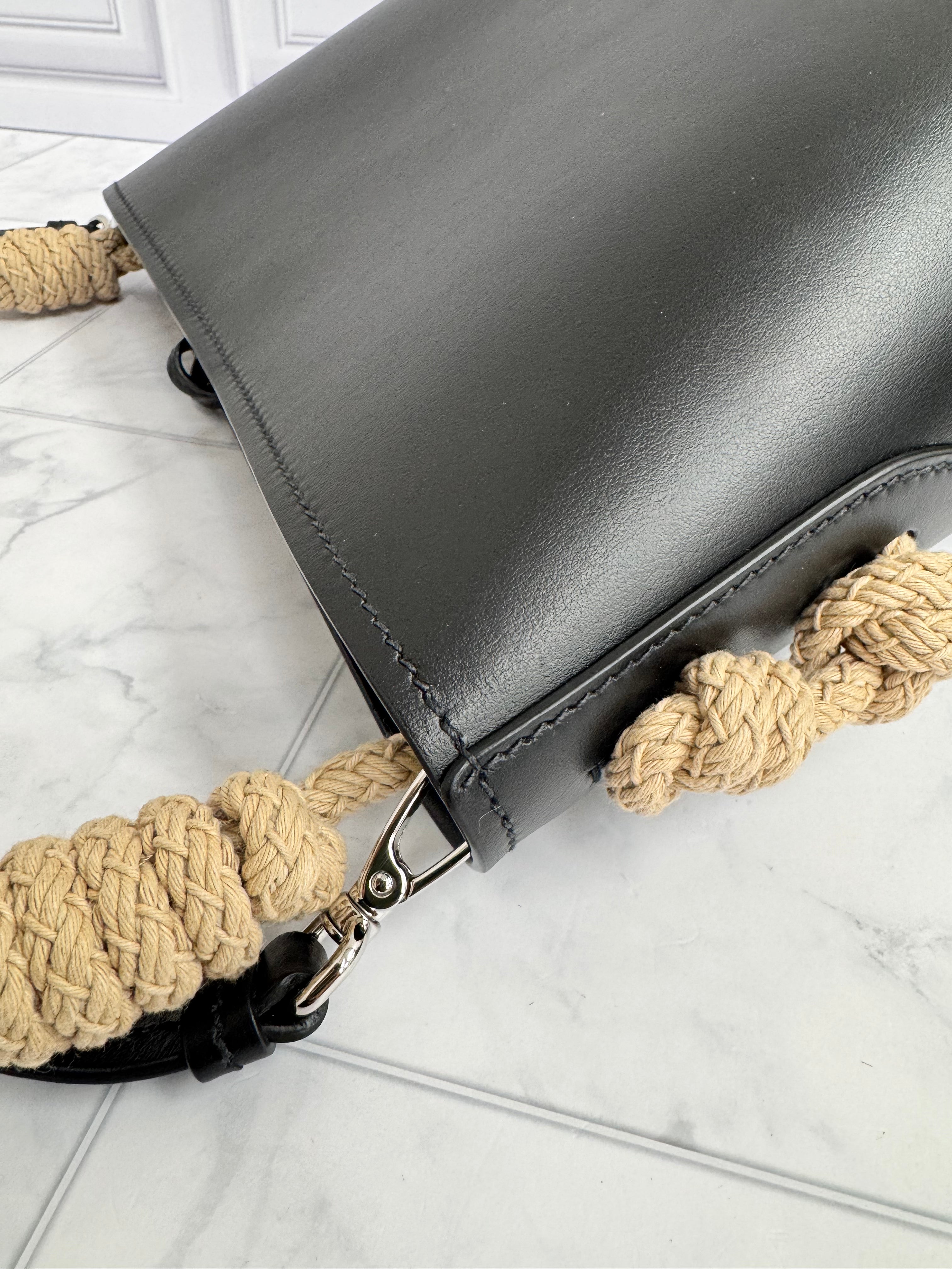 *DONS DROP* Prada Black City Calfskin Leather Tambour Bucket Bag