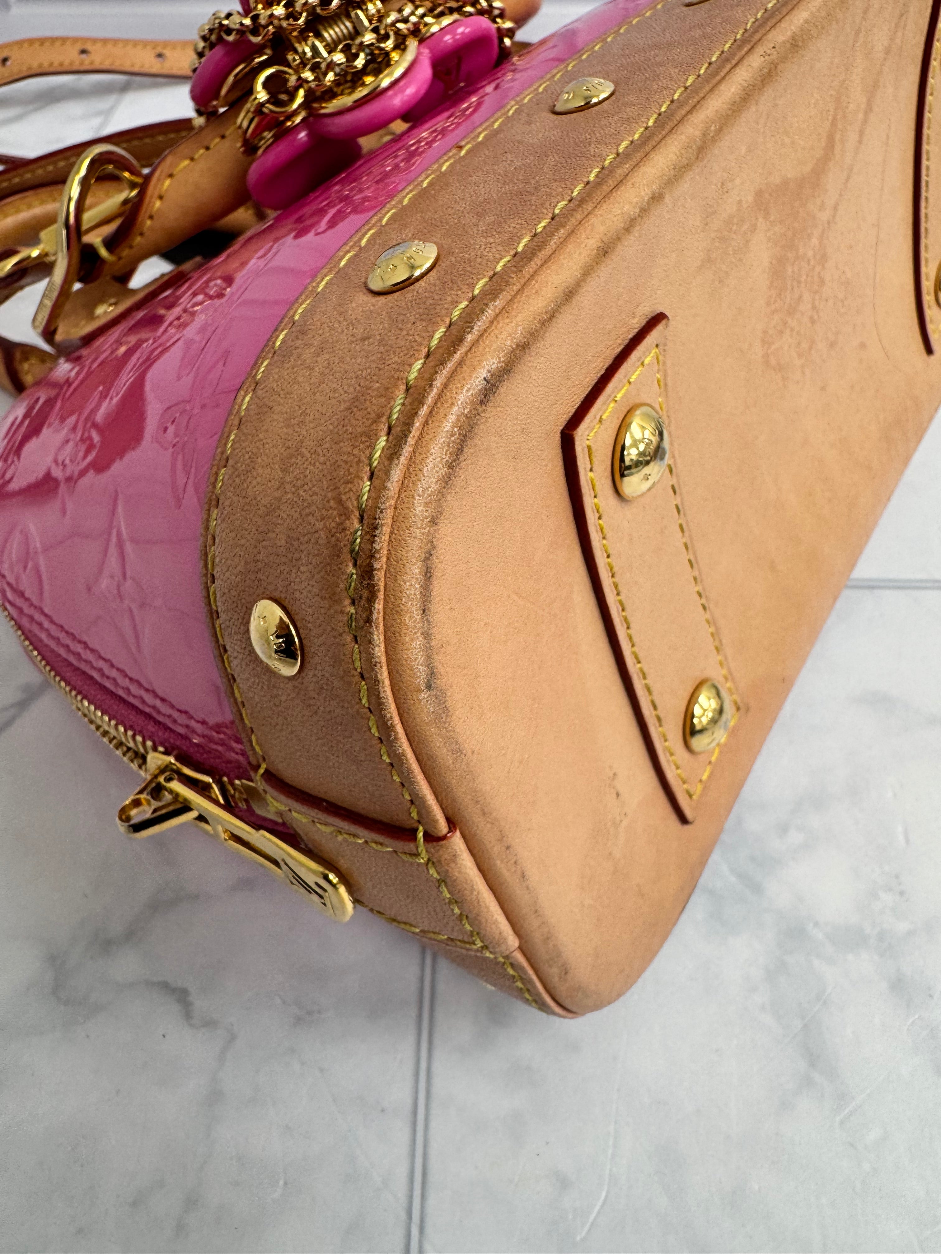 Louis Vuitton Pink Monogram Vernis Alma Handbag BB