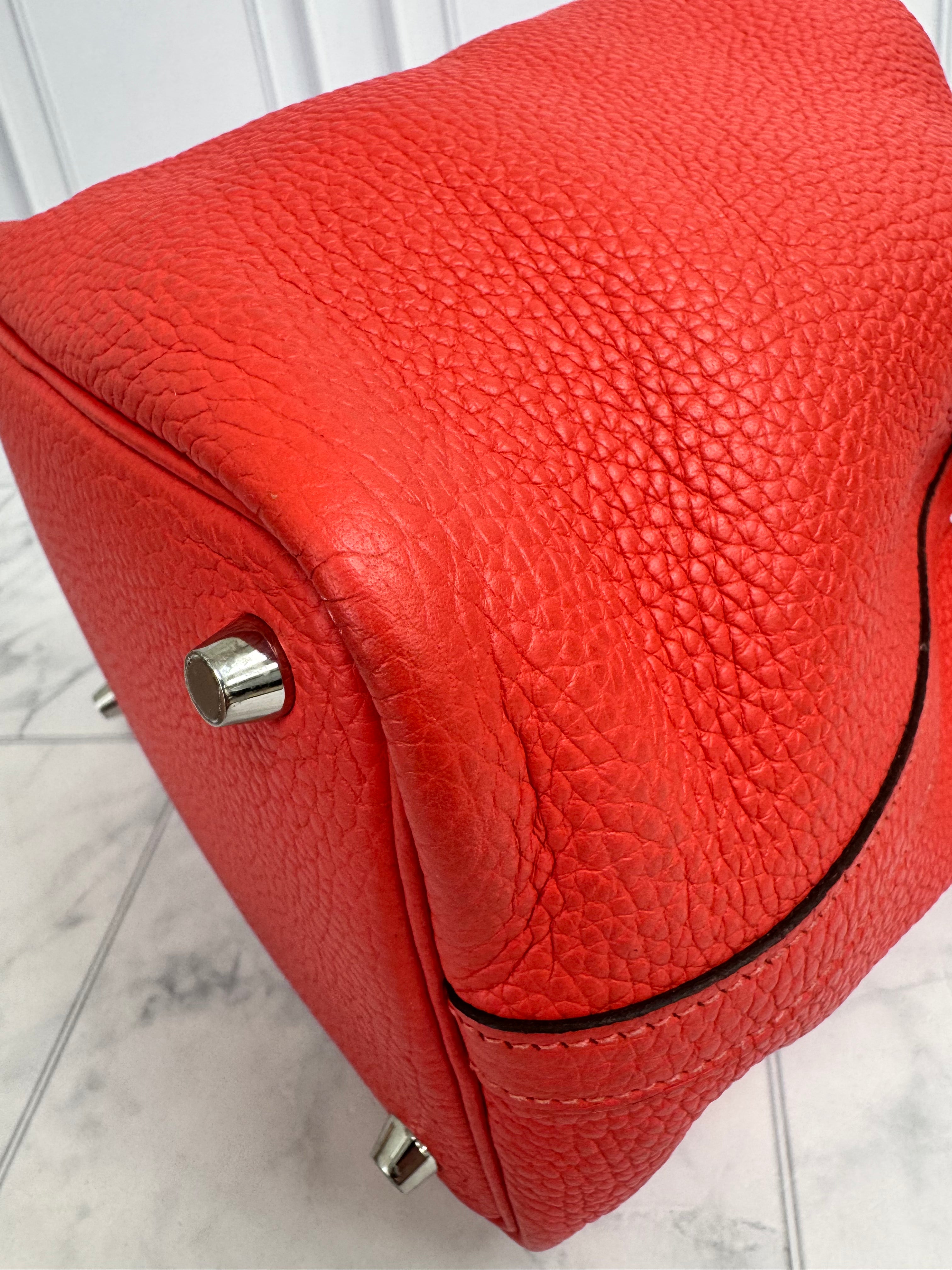Hermes Coral Clemence Picotin Lock Bag PM