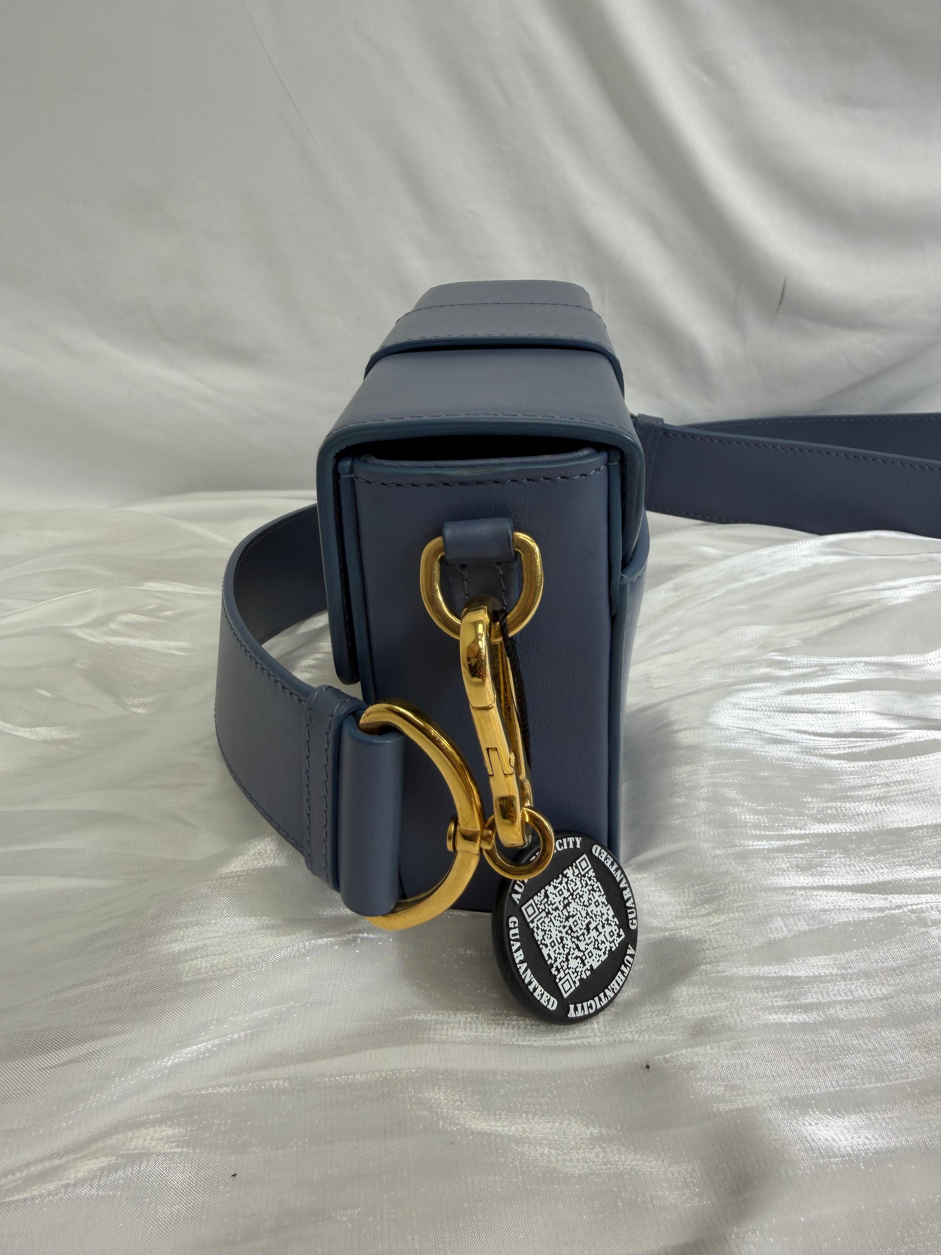 Christian Dior Blue Leather 30 Montaigne Box Bag