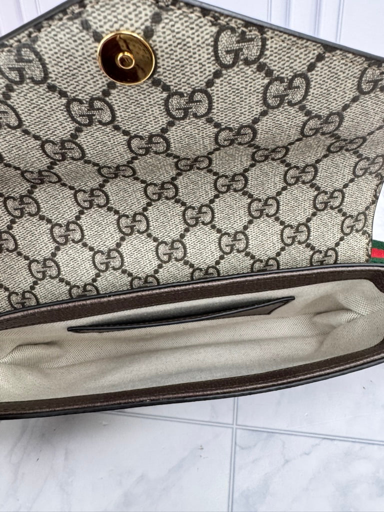 LIKE NEW - Gucci GG Supreme Coated Canvas Ophidia Envelope Mini Crossbody Bag