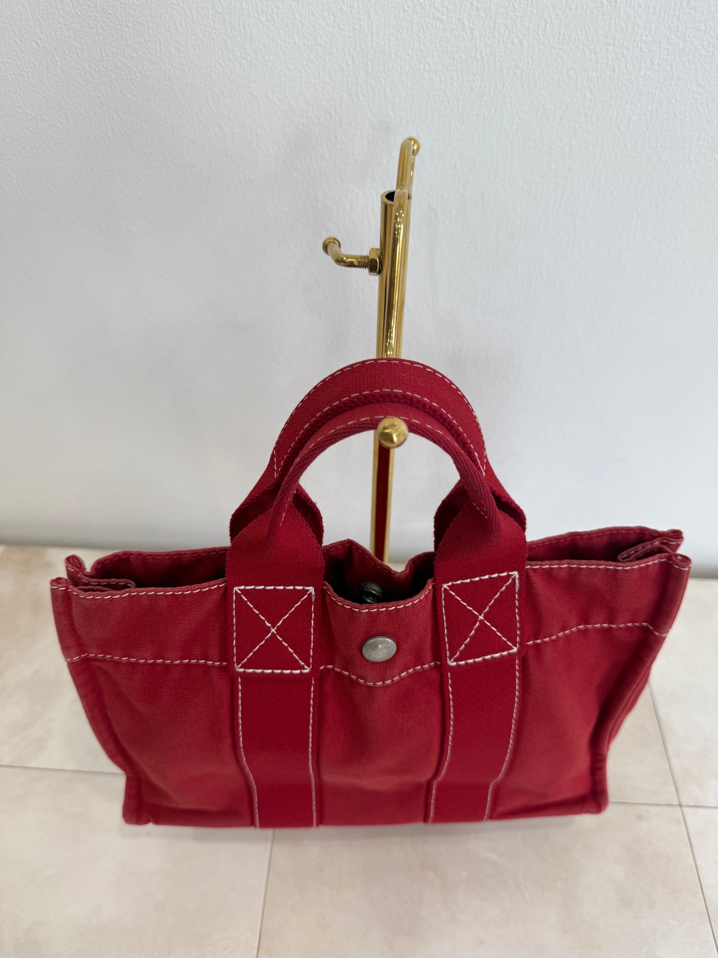Hermes Red Canvas PM Handbag