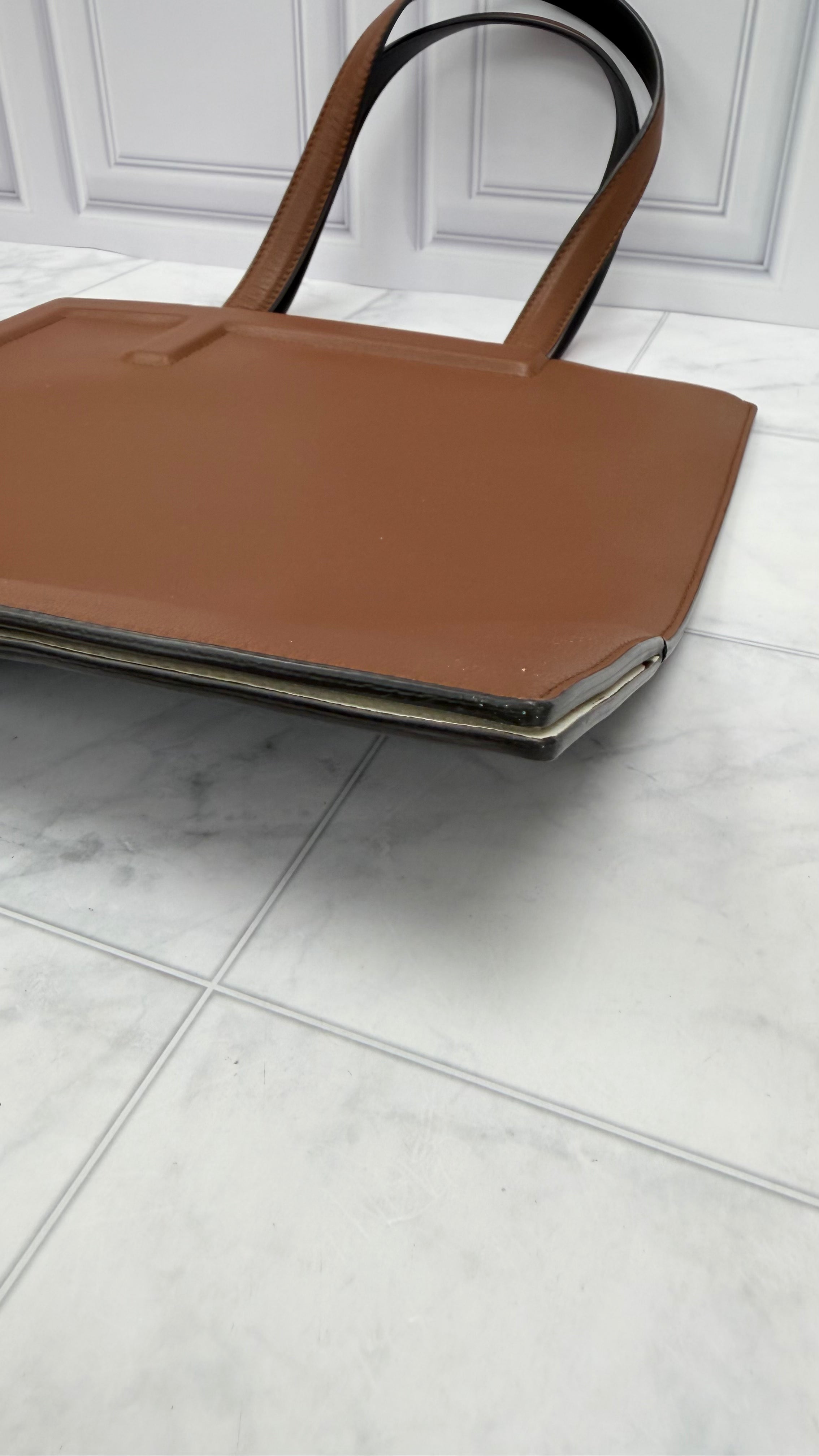 Fendi Brown & Black Leather Flat Tote