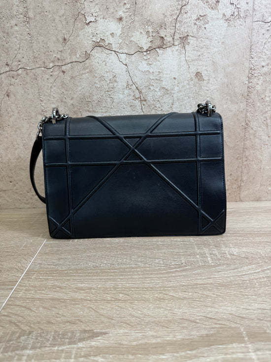 Christian Dior Black Leather Cannage Diorama Flap Bag