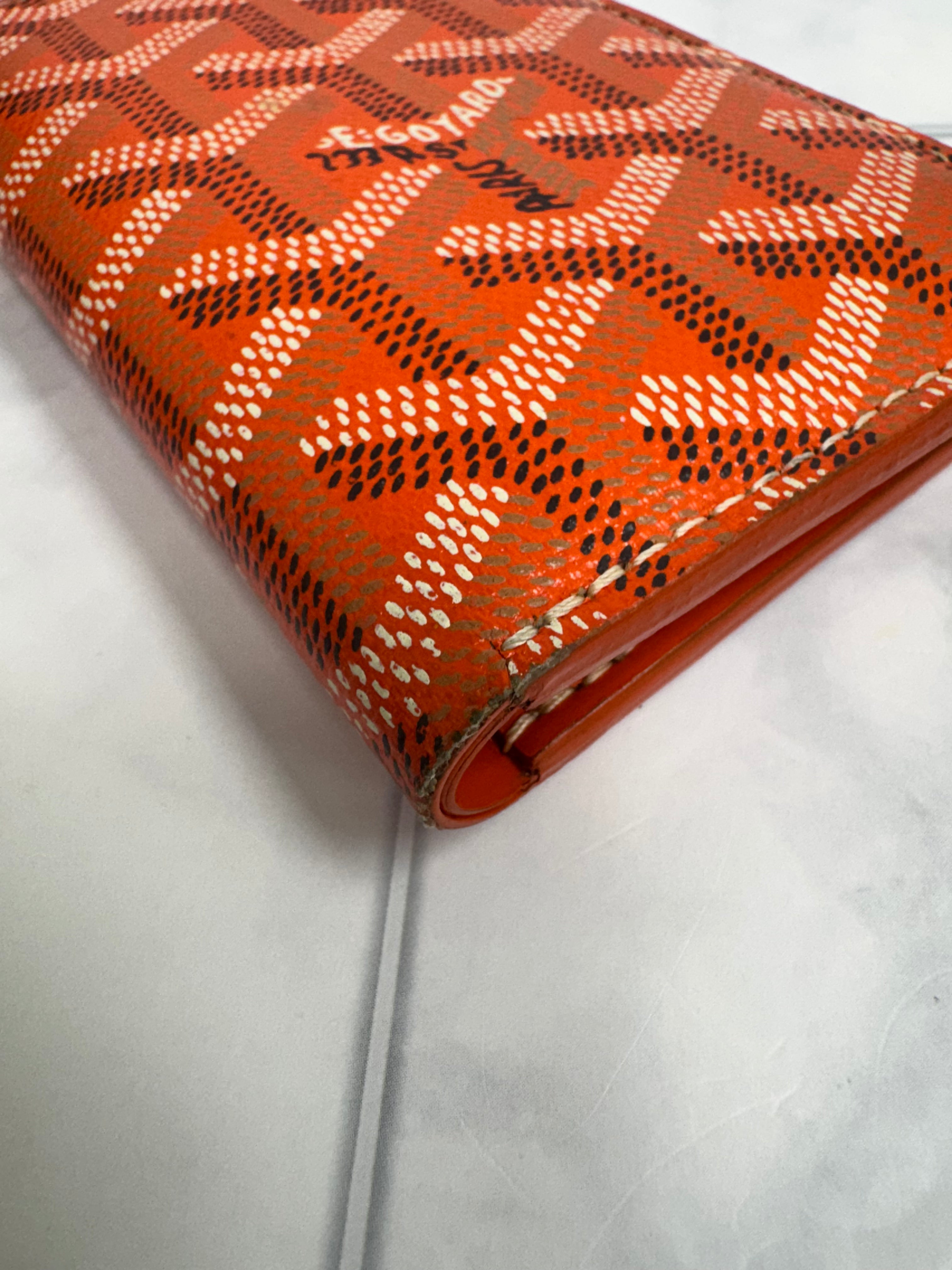Goyard Orange Goyardine Coated Canvas Saint-Pierre Card Holder