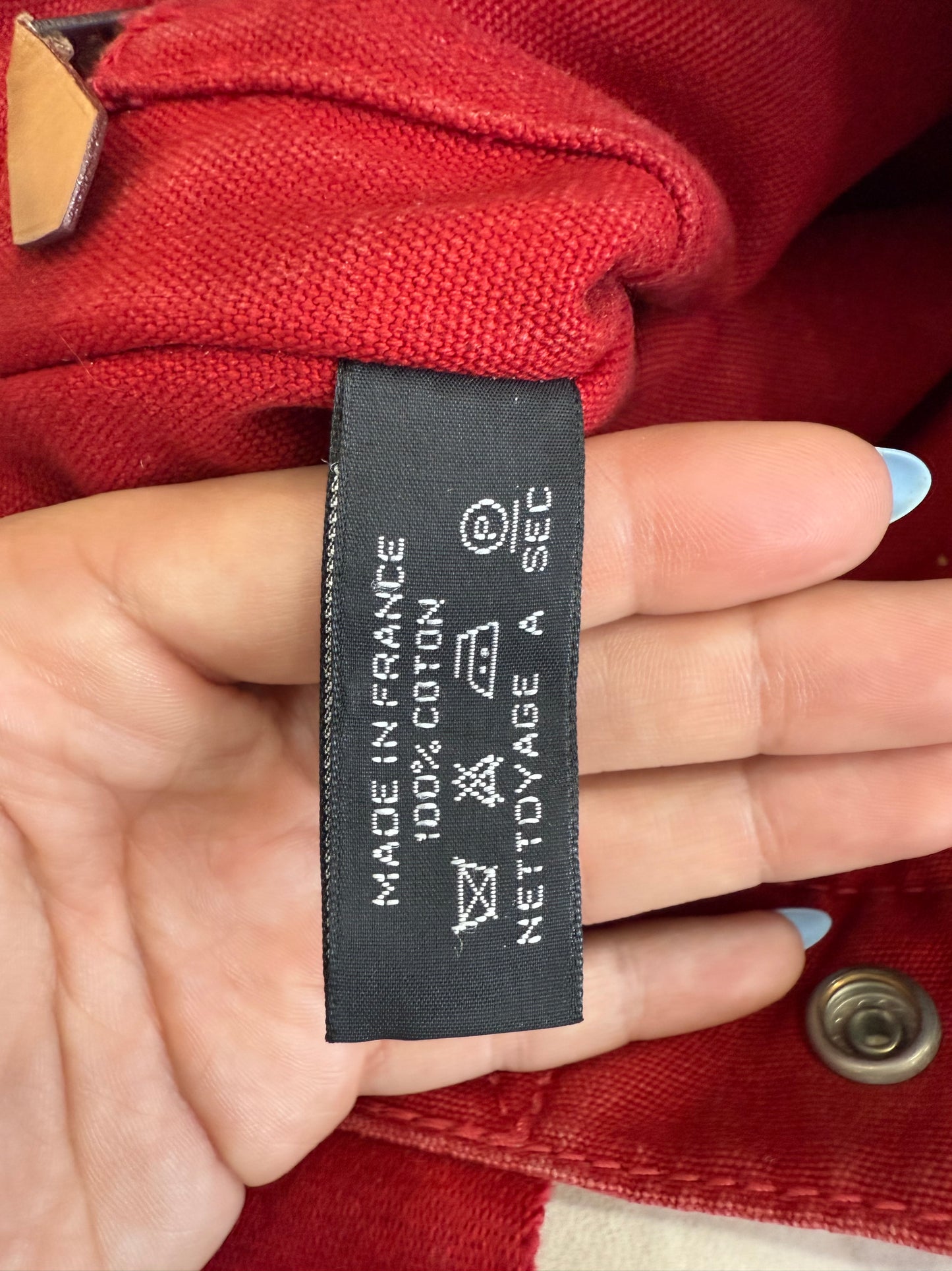 Hermes Red Canvas PM Handbag