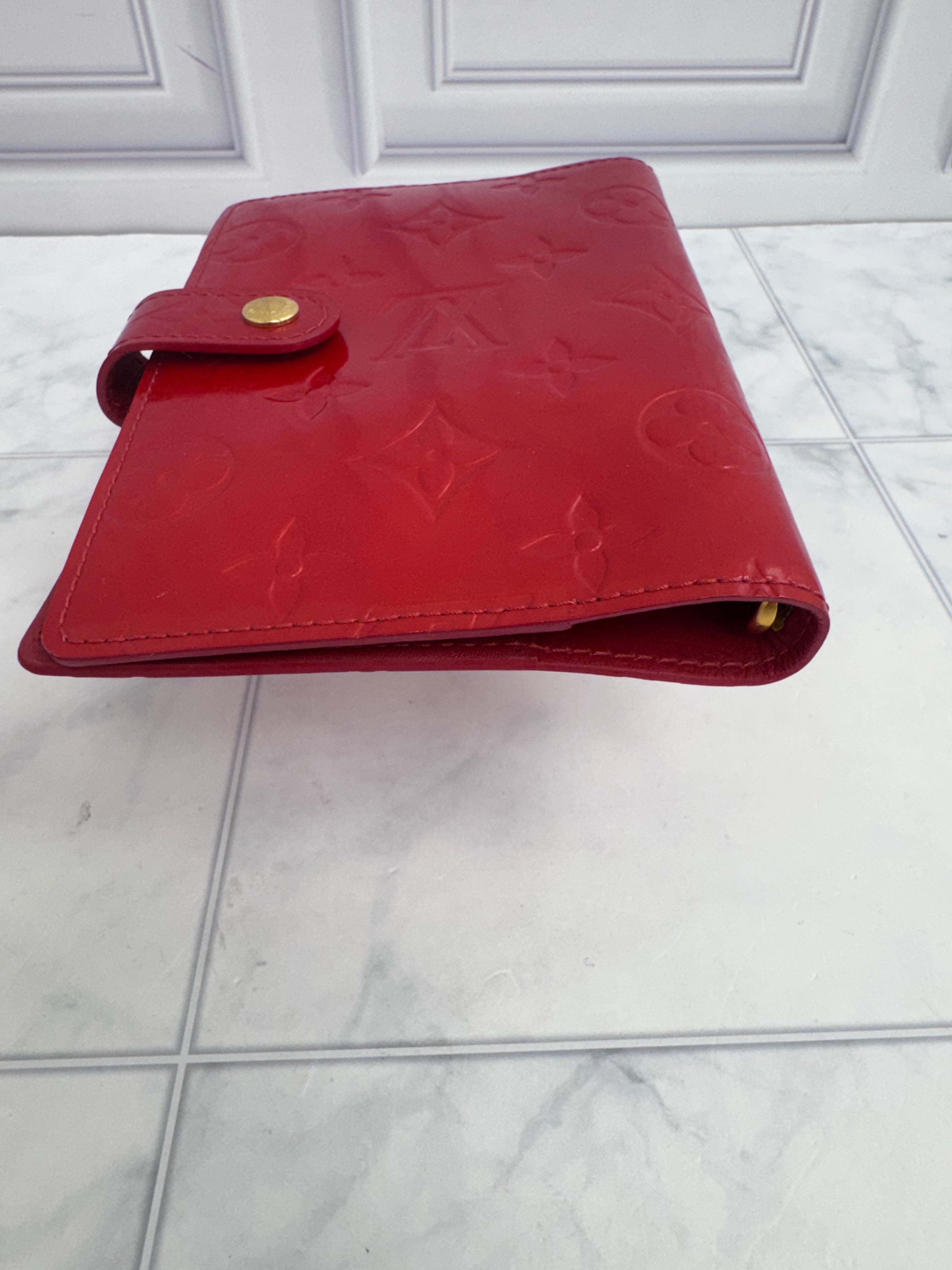 Louis Vuitton Red Vernis Monogram Agenda PM