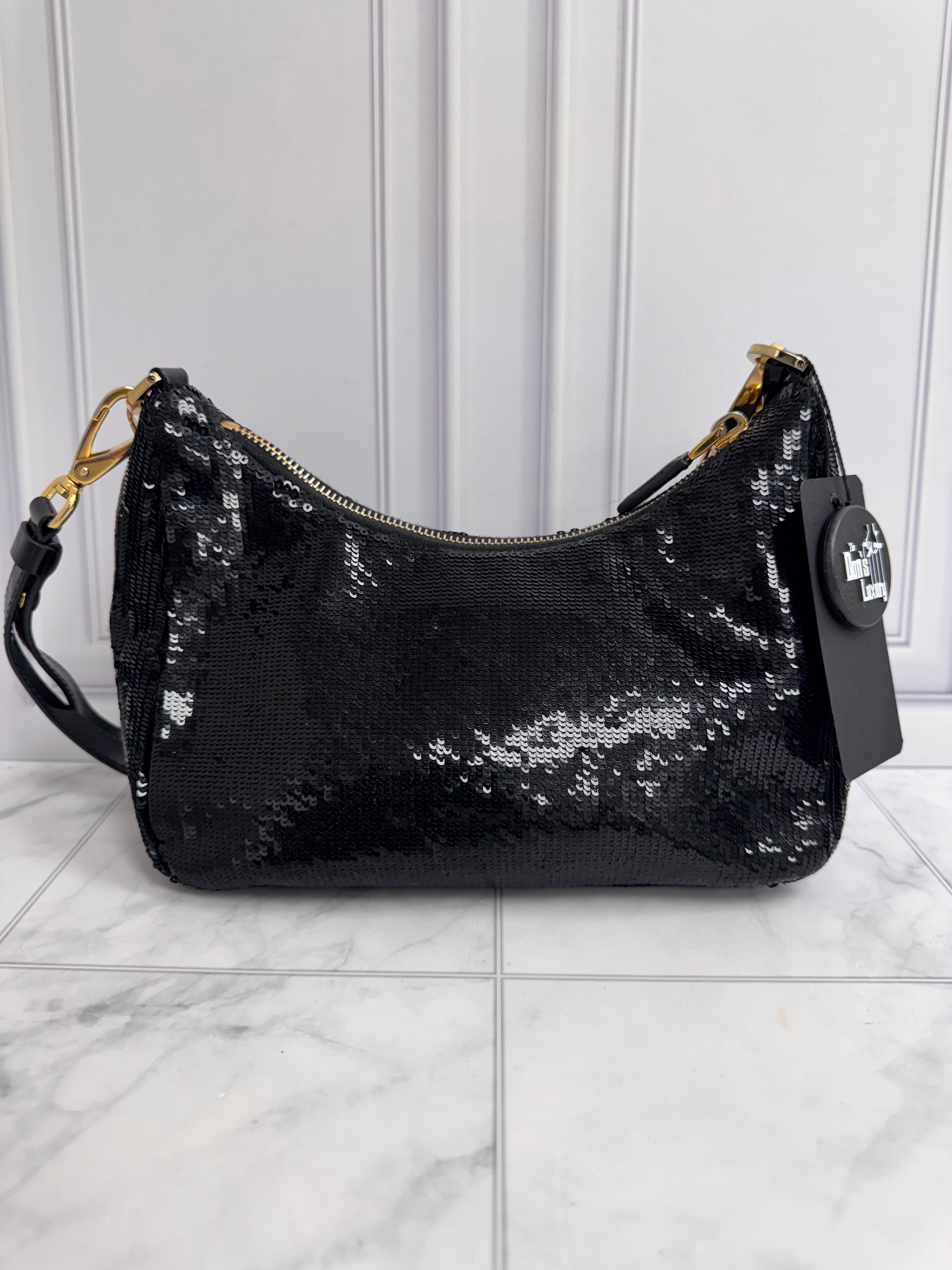 Prada Black Sequins ReEdition Shoulder Bag