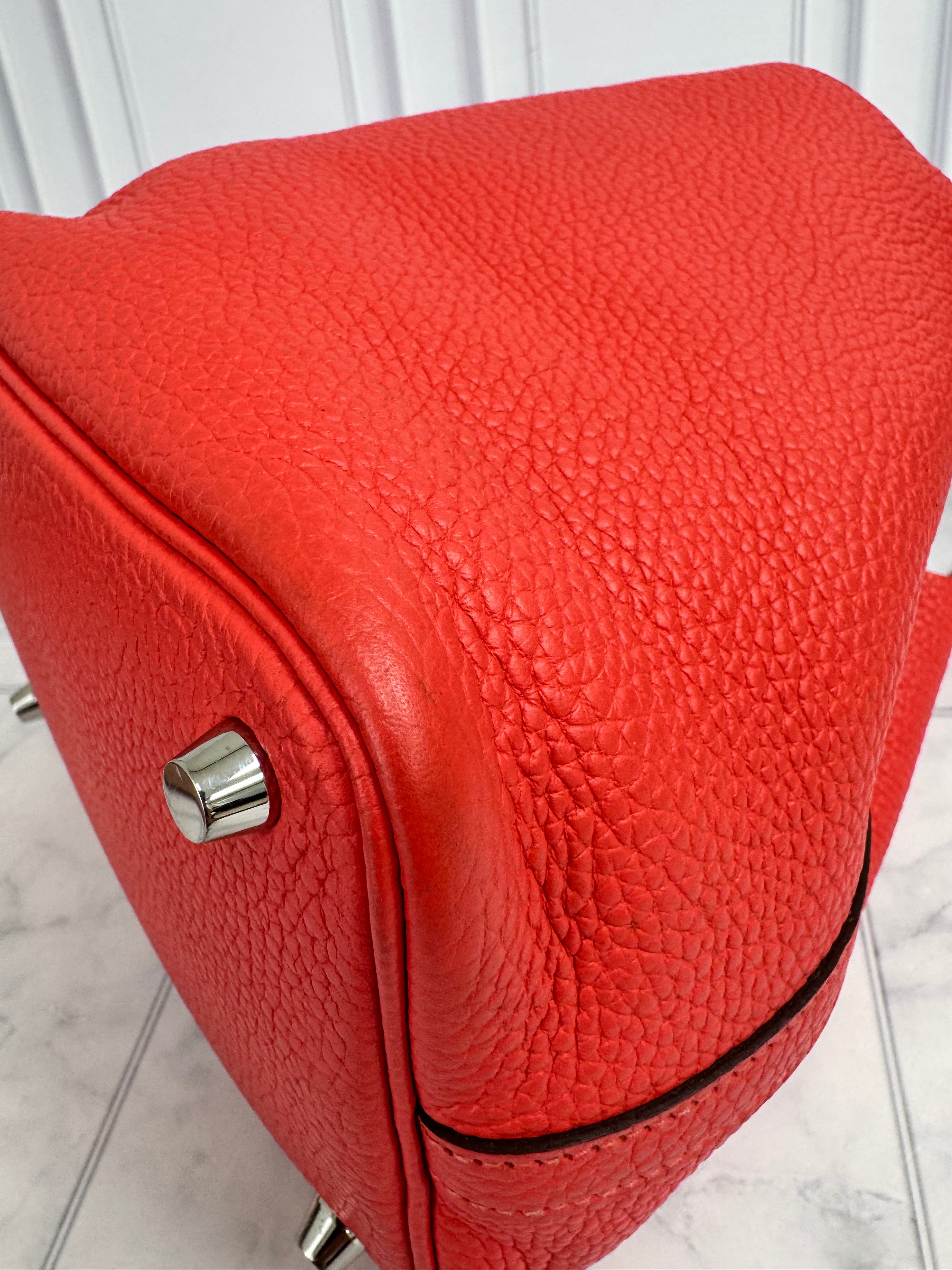Hermes Coral Clemence Picotin Lock Bag PM