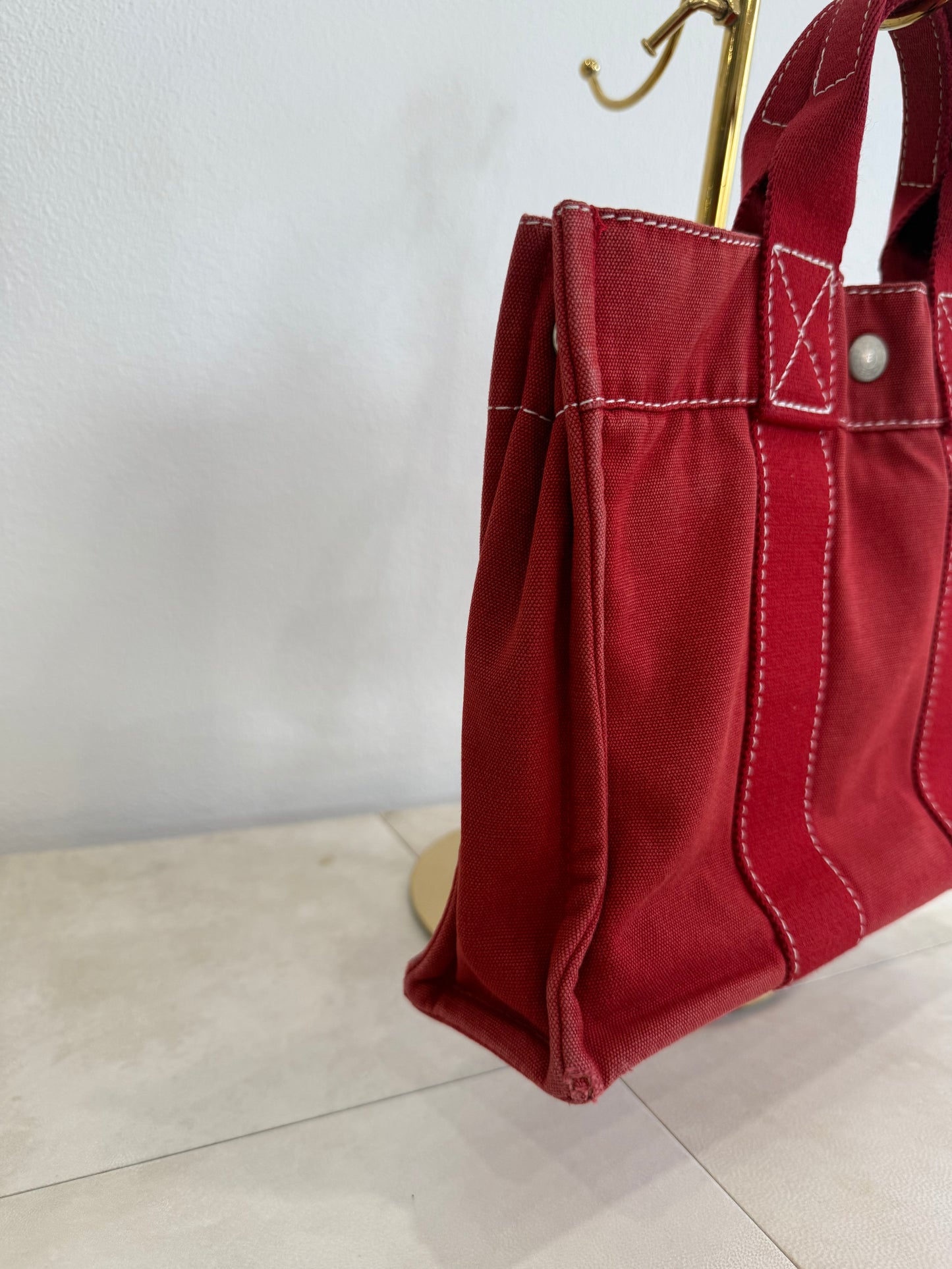 Hermes Red Canvas PM Handbag